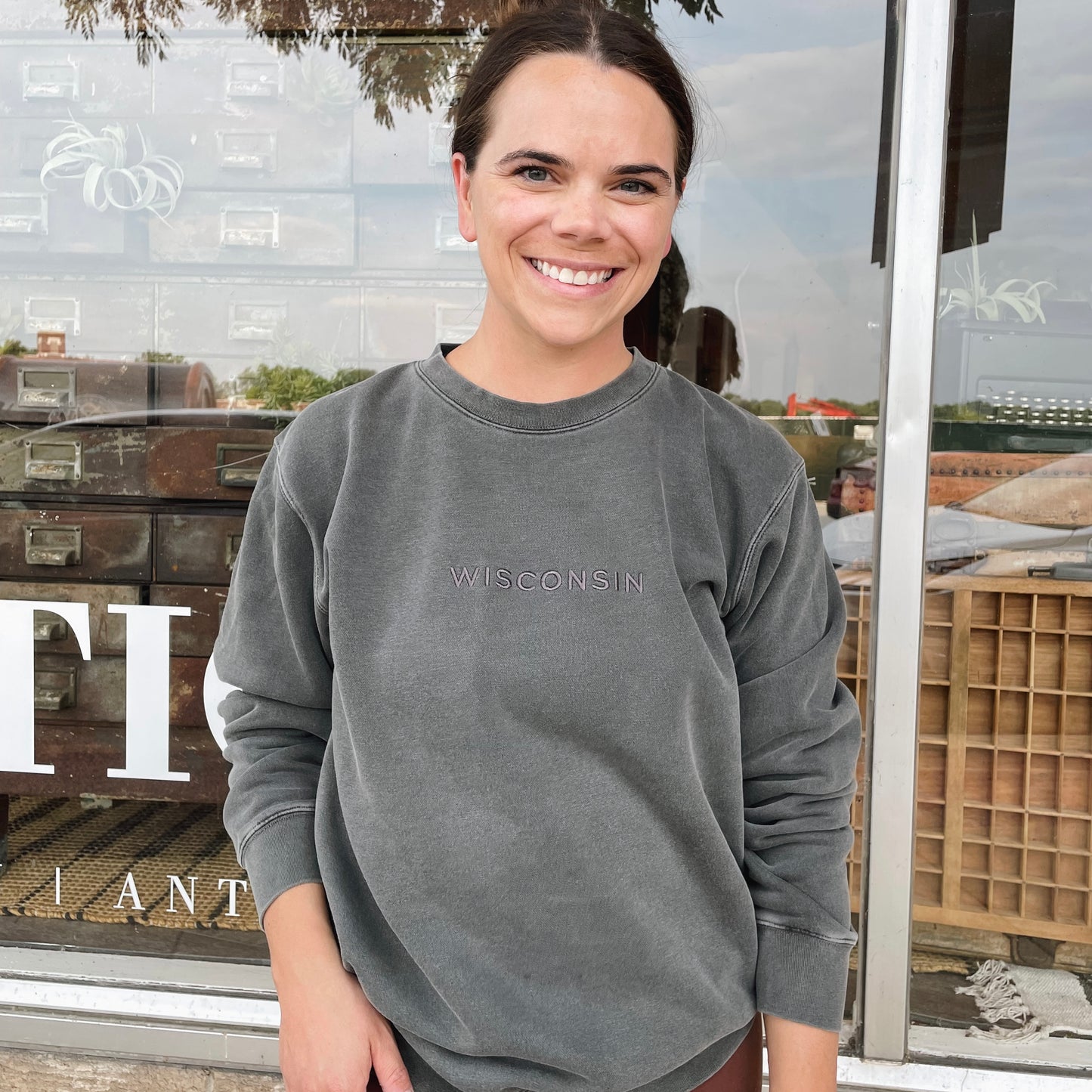 Wisconsin Embroidered Crewneck