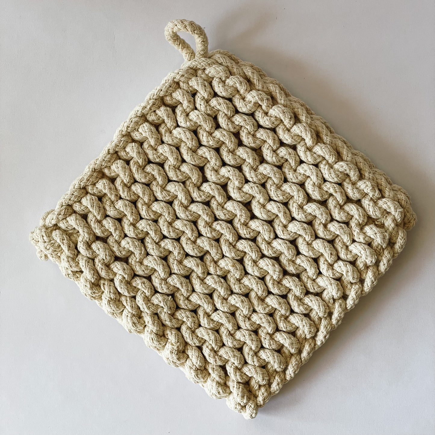 Crochet Hanging Potholder | Ivory