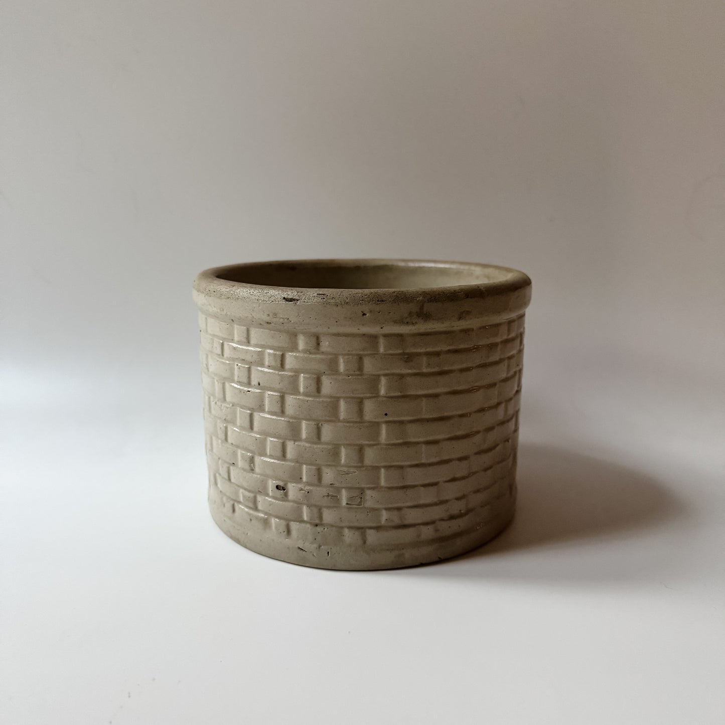 Vintage Basket Weave Crock