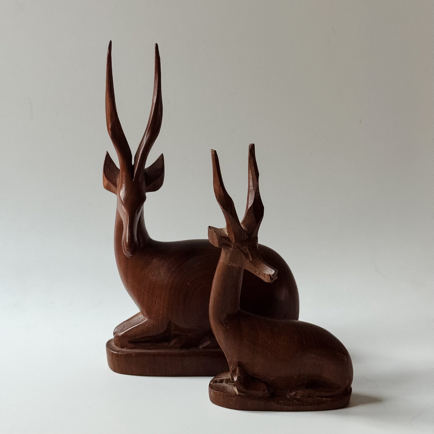 Vintage Teak Mid-century Antelope Duo