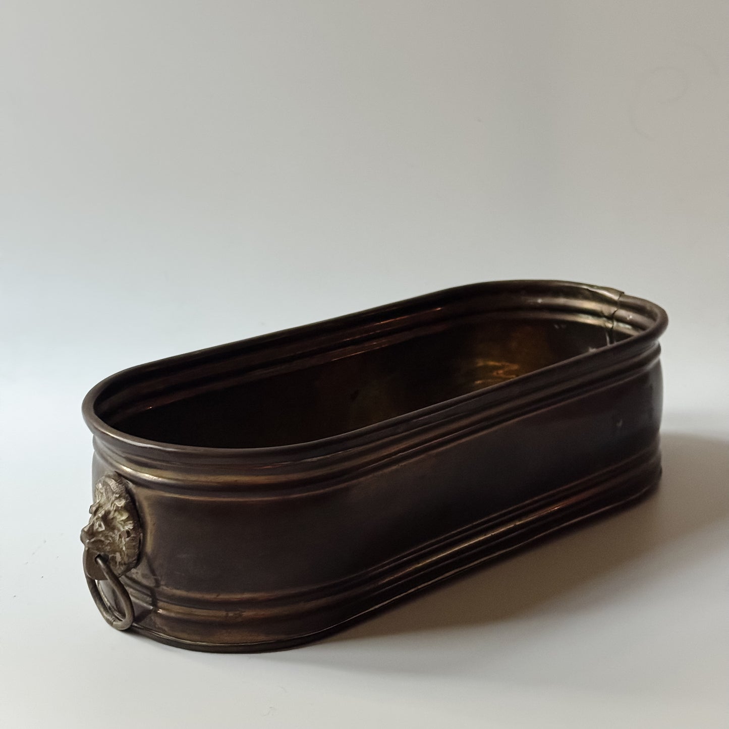 Vintage Copper Lion Planter