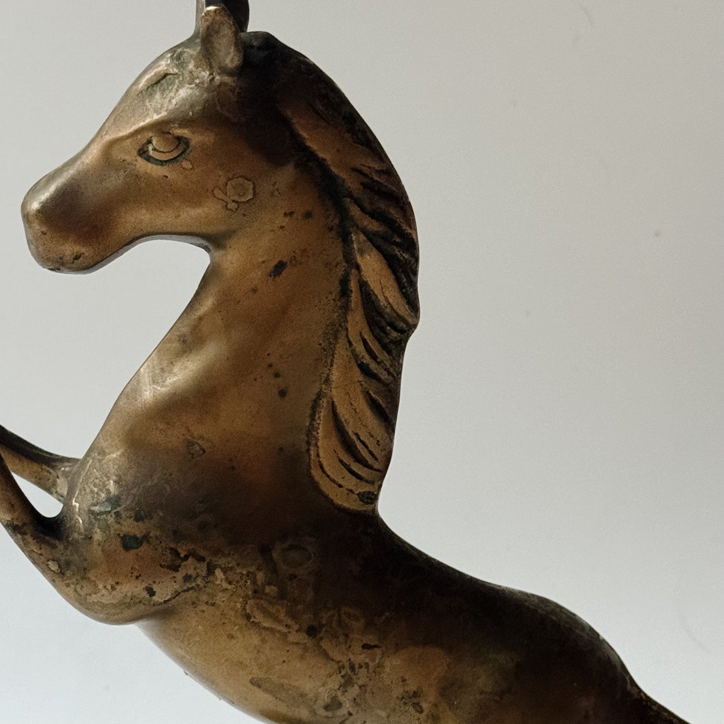 Vintage Solid Brass Standing Horse