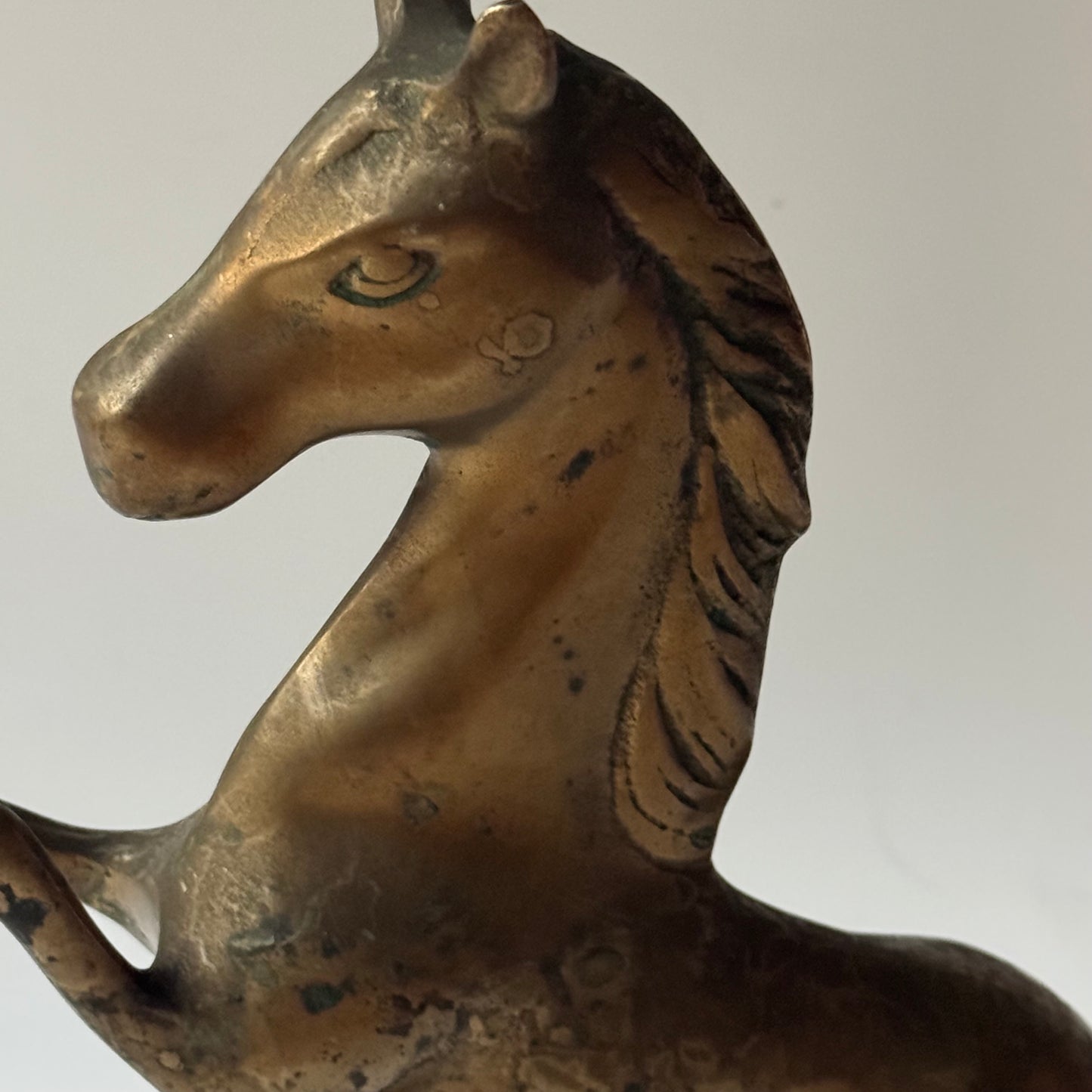 Vintage Solid Brass Standing Horse