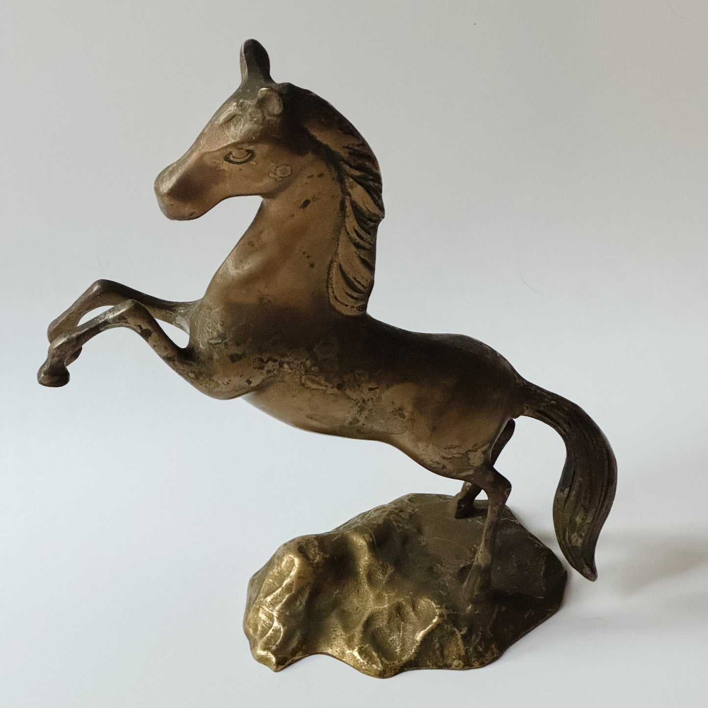Vintage Solid Brass Standing Horse