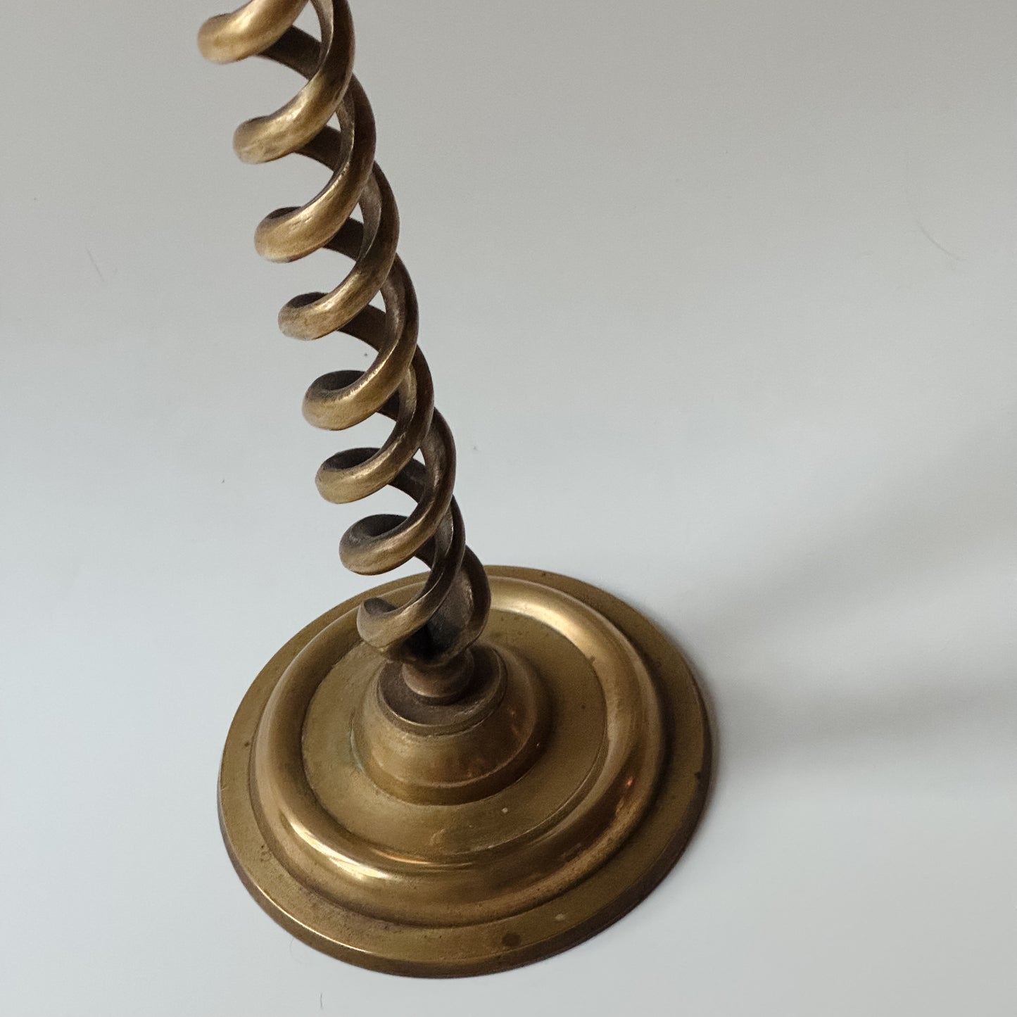 Vintage Brass Spiral Candlestick