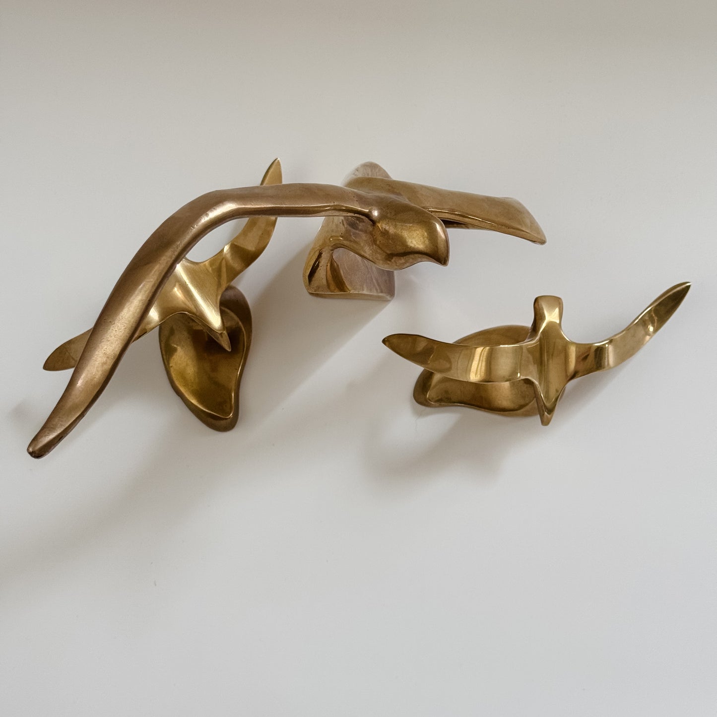 Vintage Solid Brass Mid-Century Seagulls | Set of 3