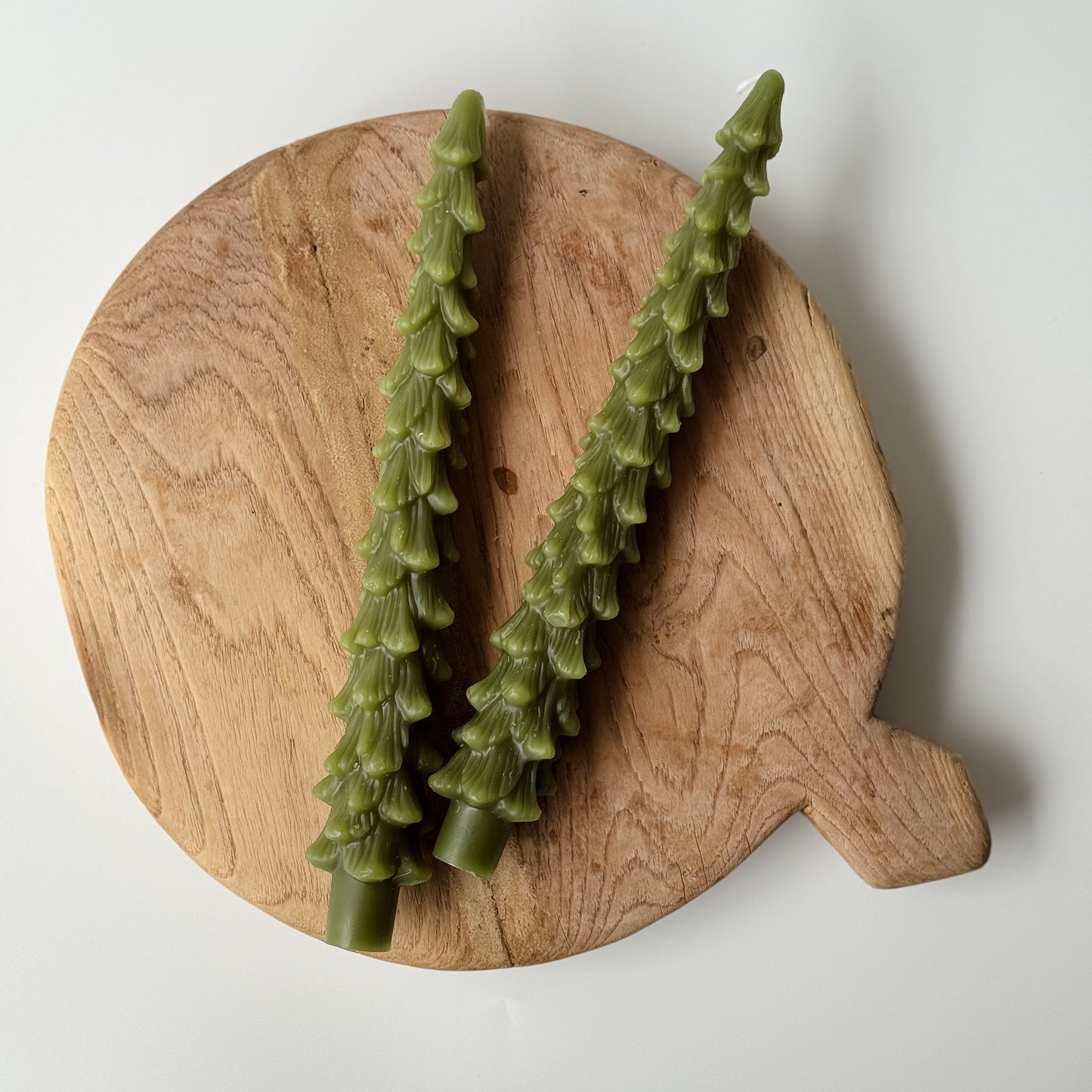 Nordic Pine Taper Candles | Olive | Set of 2