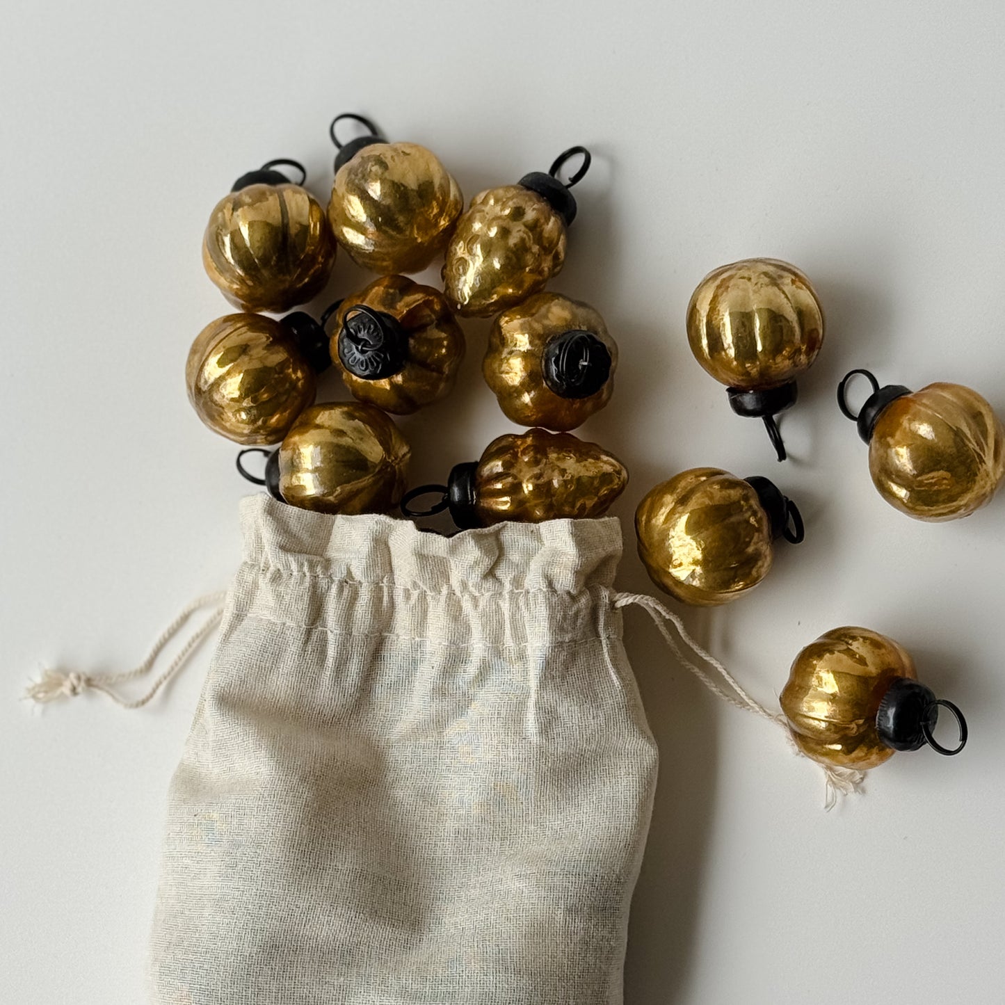 Mercury Glass Ornament Bowl Filler | Antiqued Gold