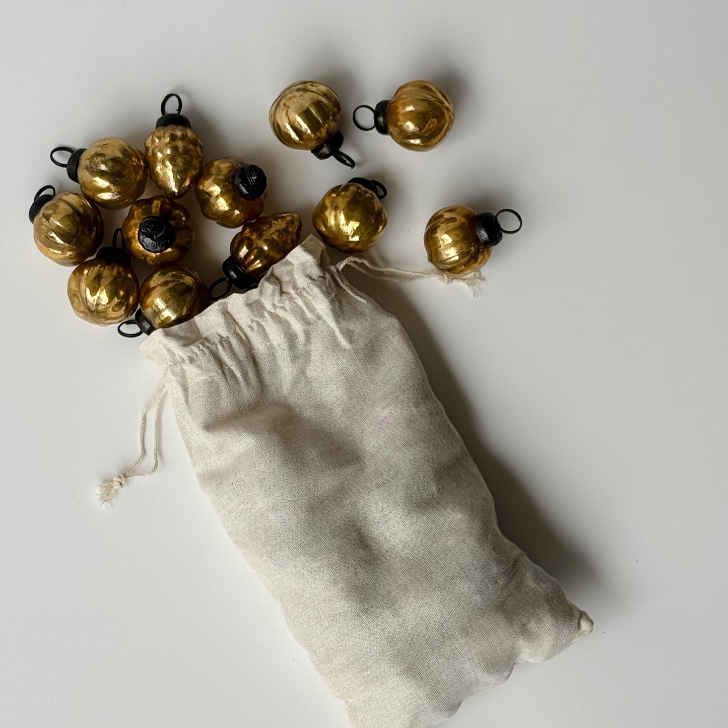 Mercury Glass Ornament Bowl Filler | Antiqued Gold