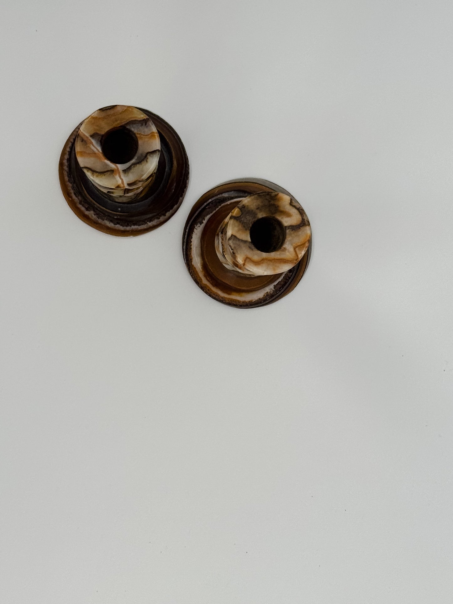 Vintage Onyx Candlesticks | Set of 2