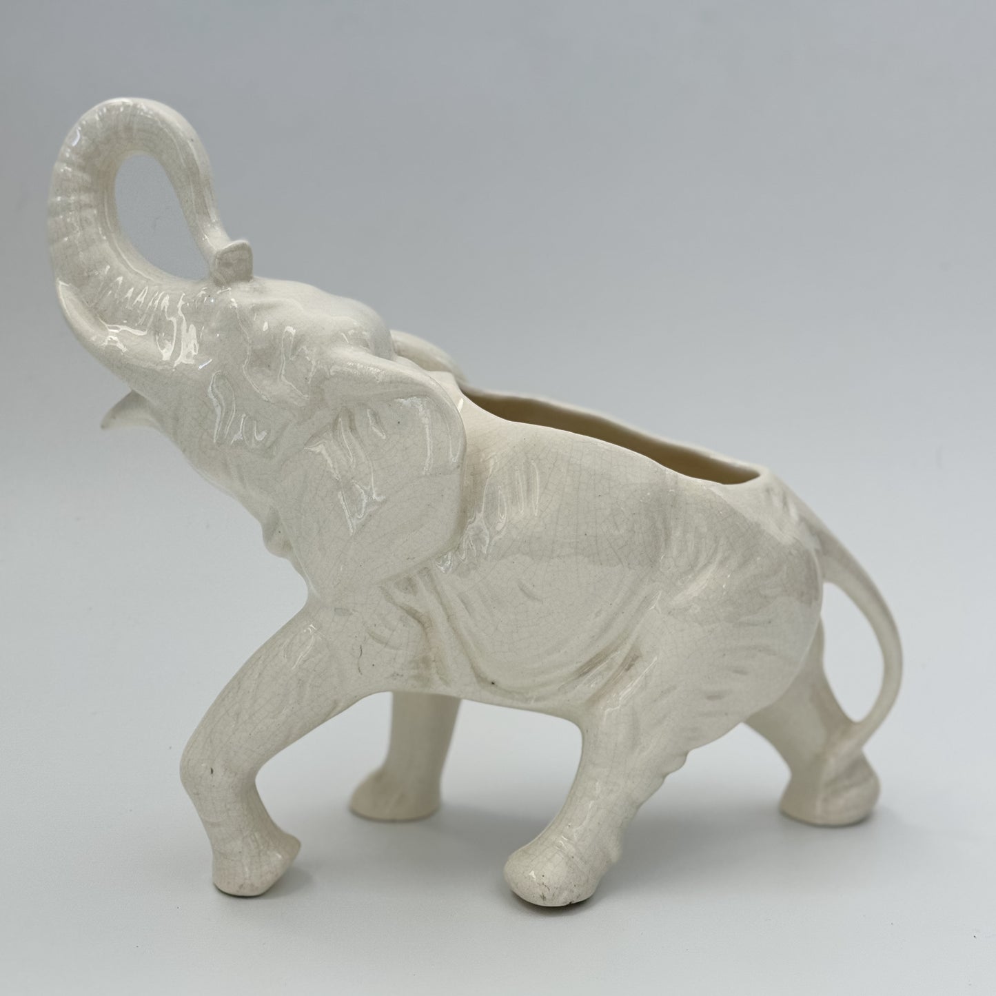 Vintage Ceramic Ivory Elephant Planter