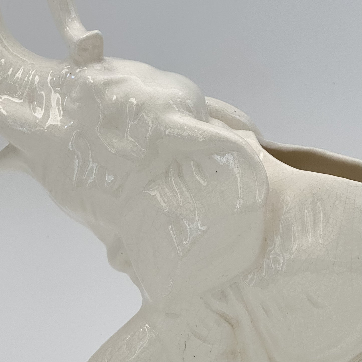 Vintage Ceramic Ivory Elephant Planter