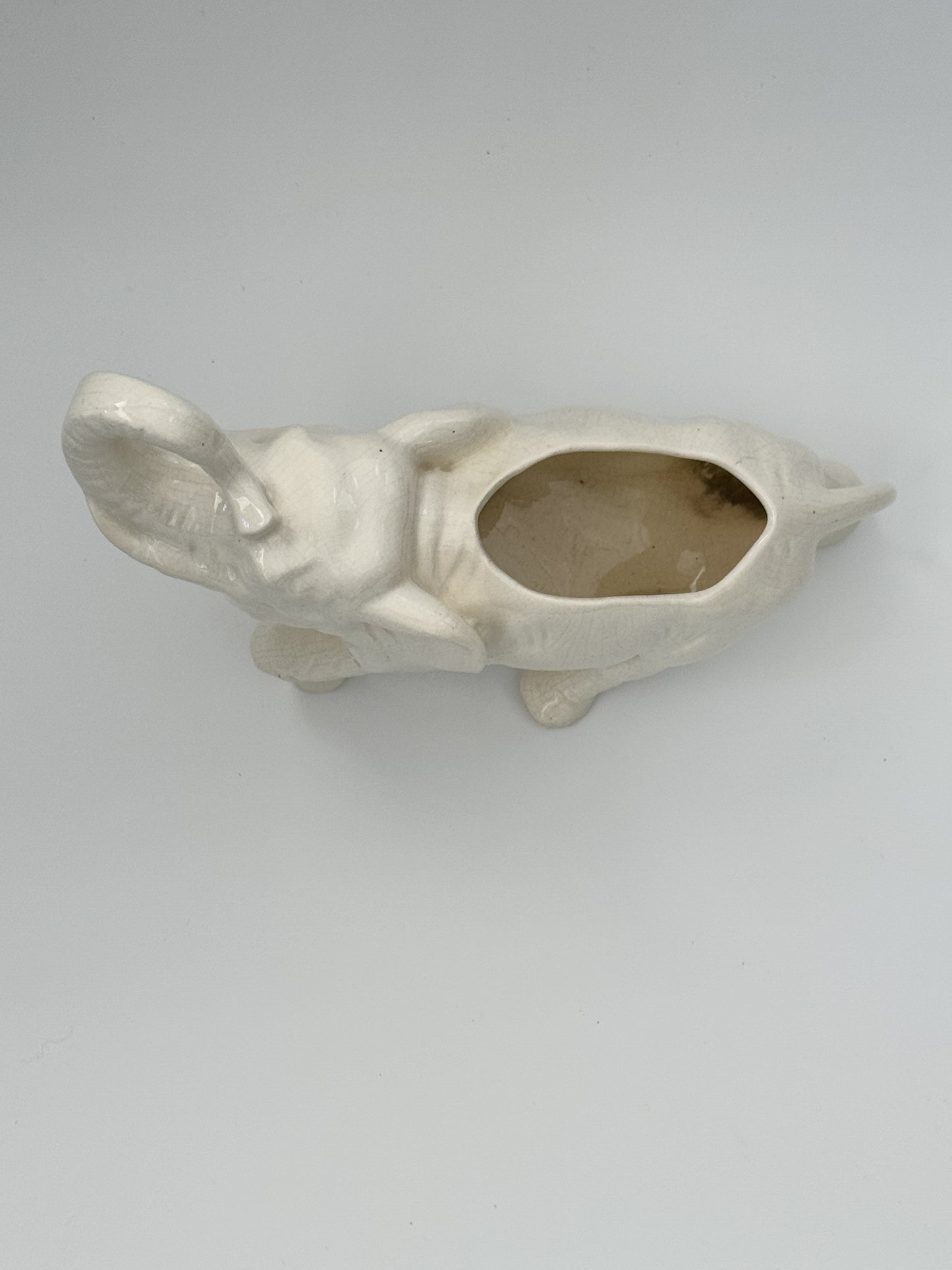 Vintage Ceramic Ivory Elephant Planter