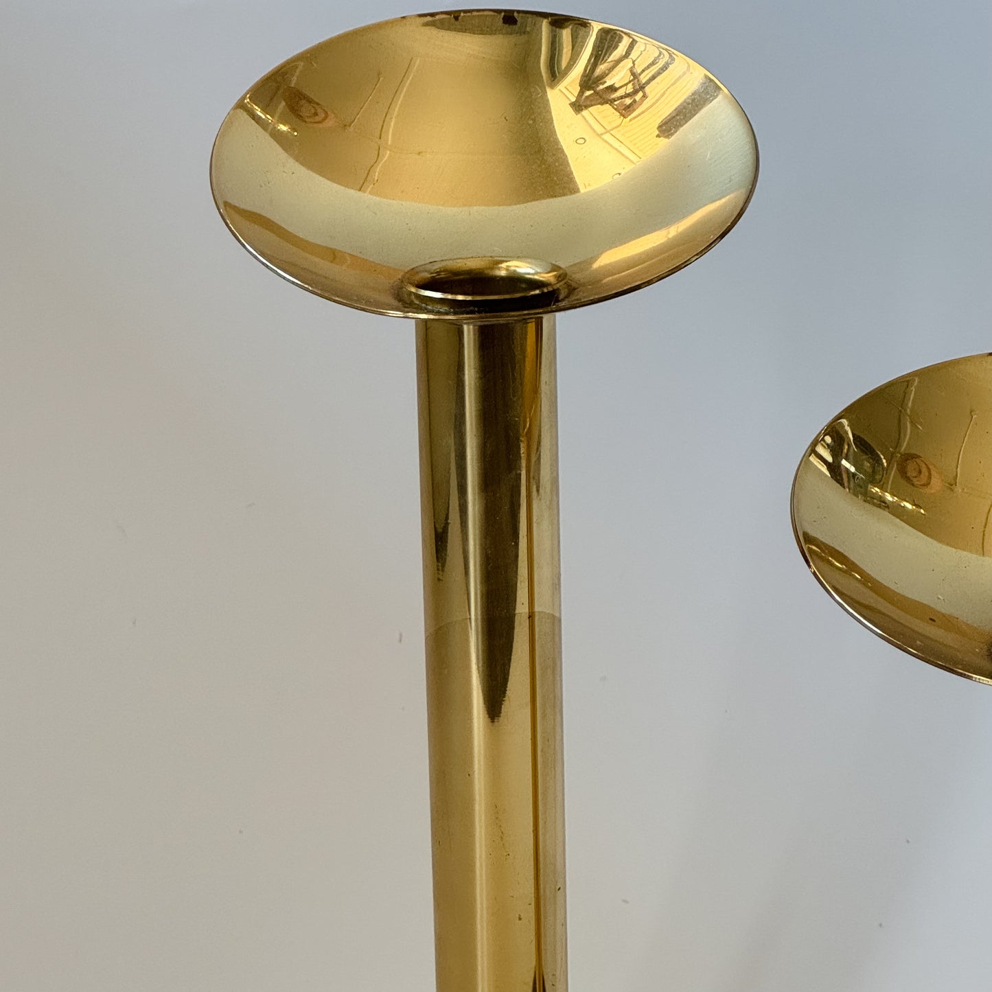 Vintage Modern Danish Brass Candlesticks | Set of 2