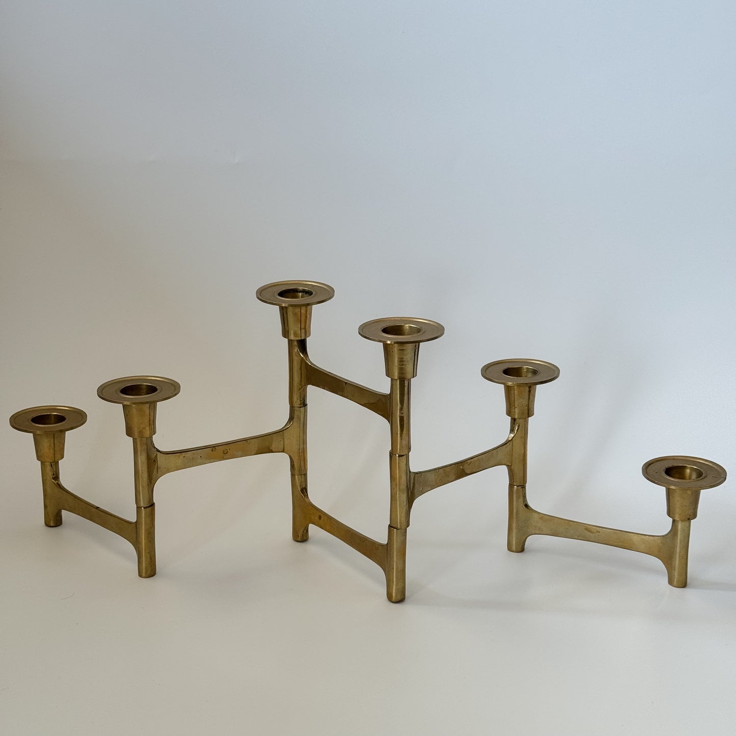Vintage Mid-Century Articulated Folding Brass Candle Holder