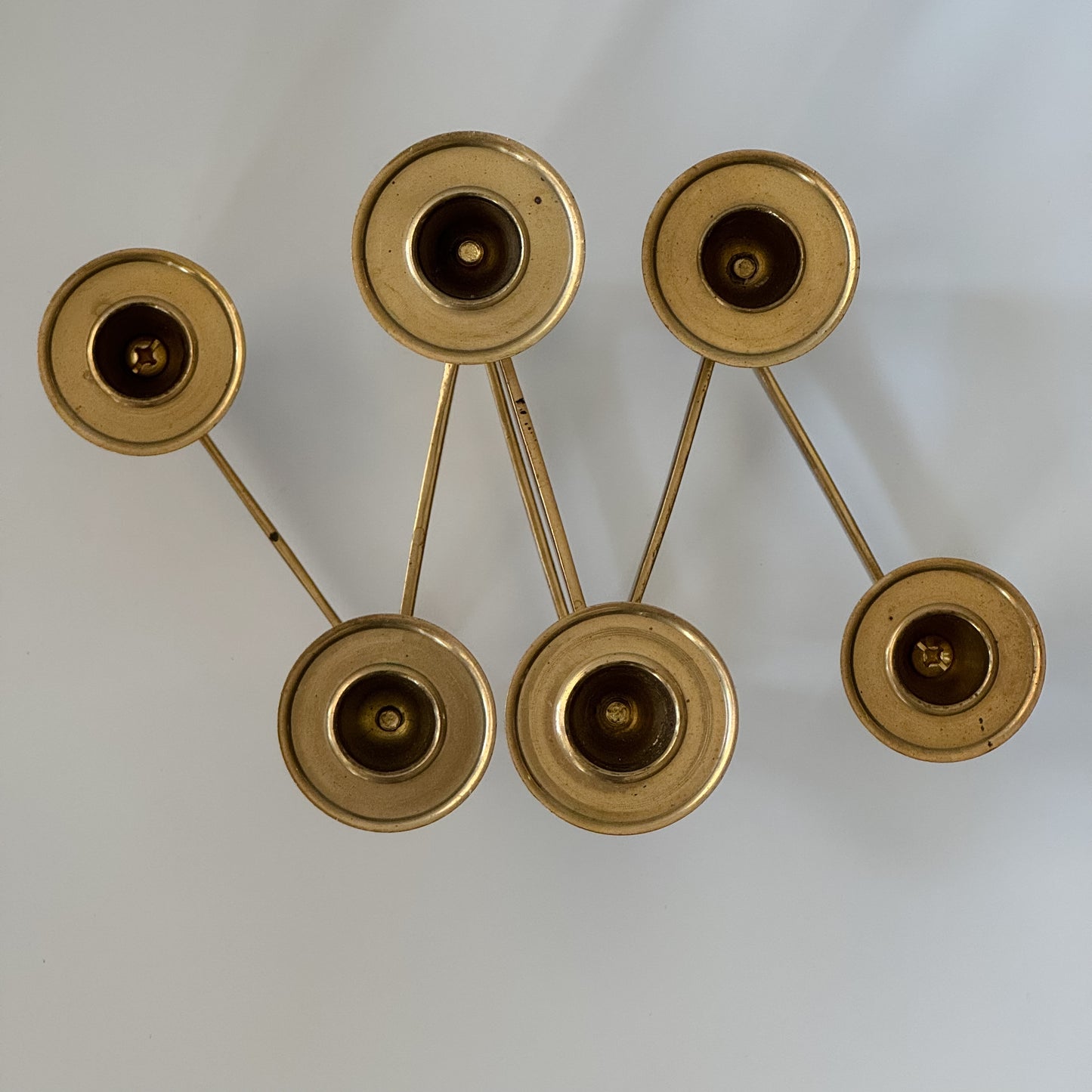 Vintage Mid-Century Articulated Folding Brass Candle Holder