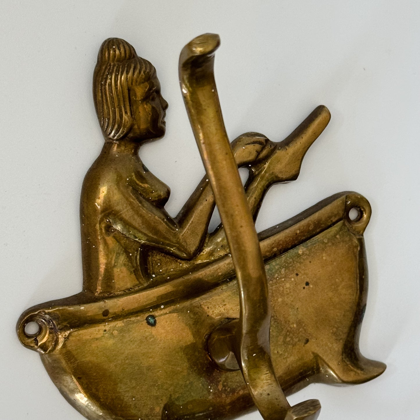 Vintage Brass Bathing Lady Hook