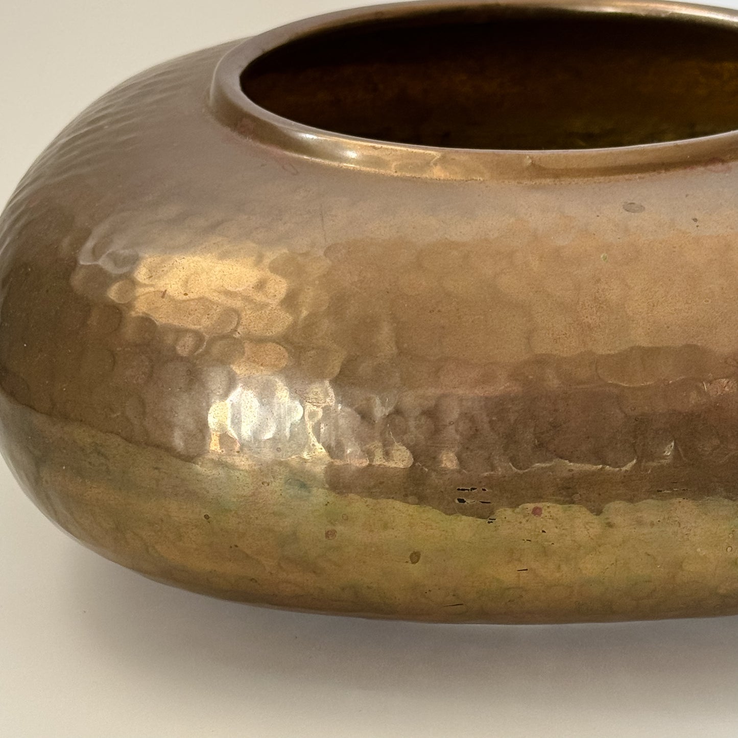Vintage Hammered Brass Vase