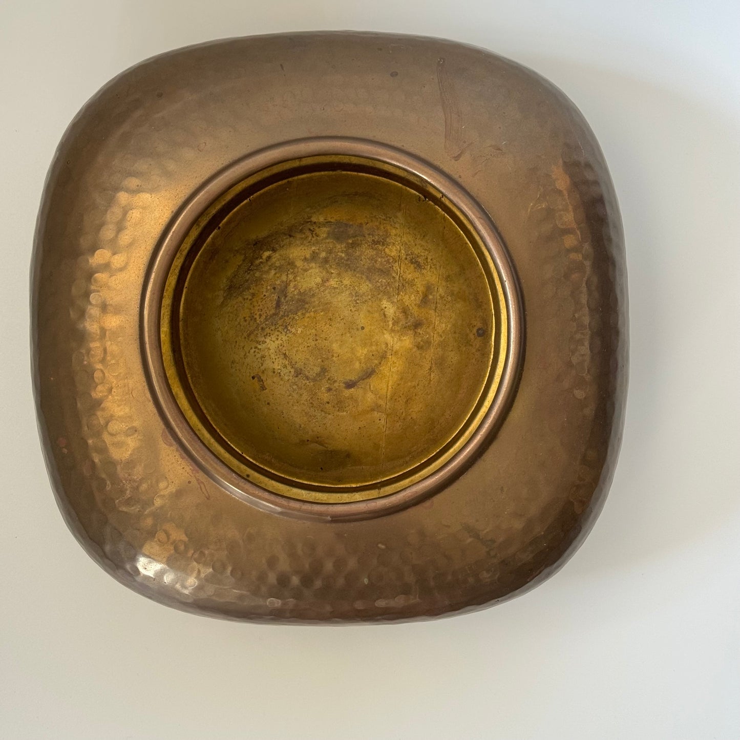 Vintage Hammered Brass Vase
