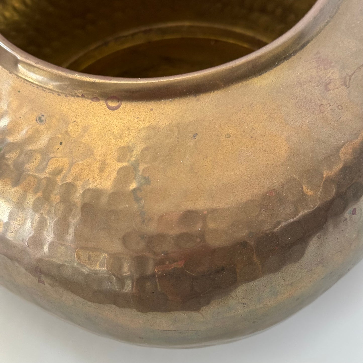 Vintage Hammered Brass Vase