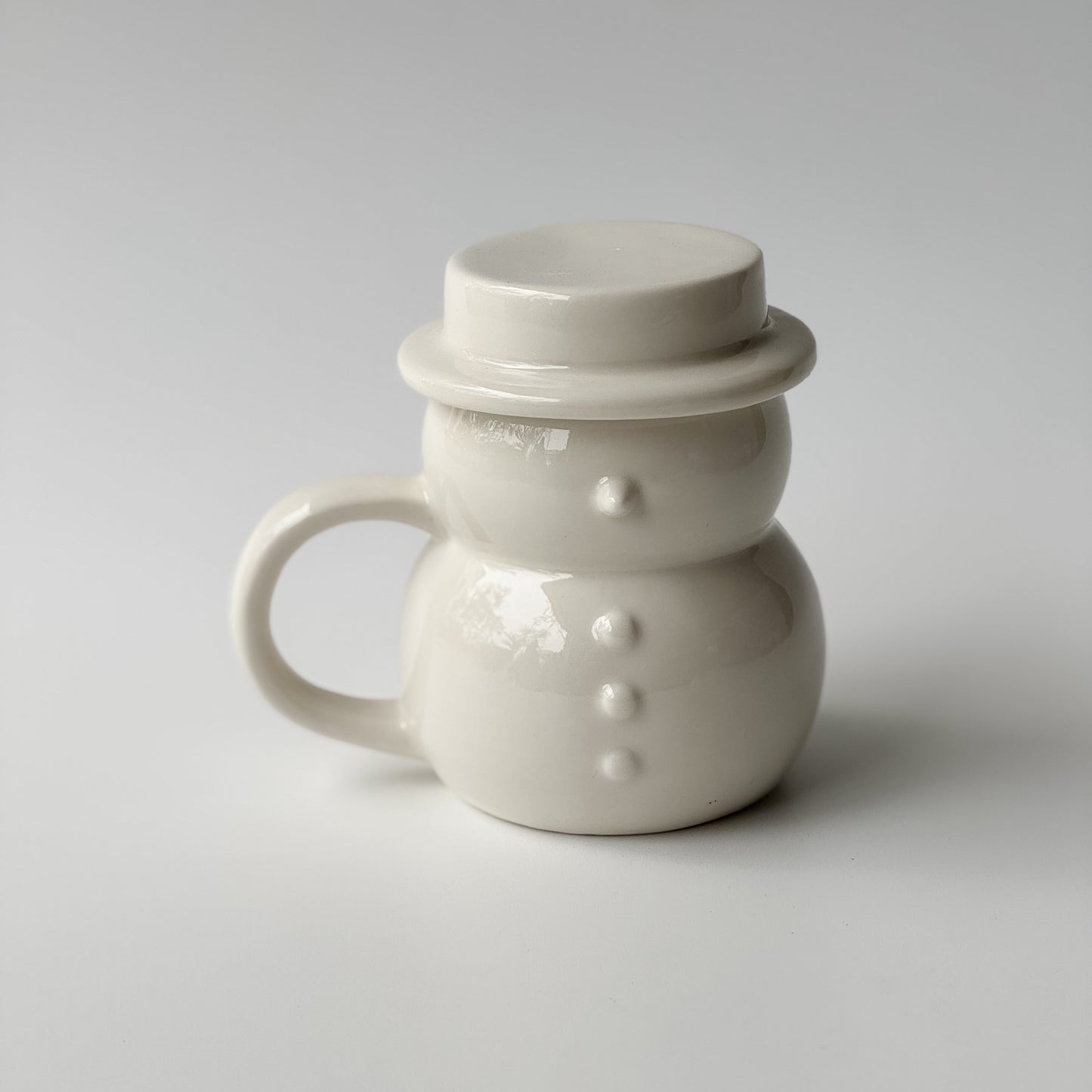 Stoneware Snowman Mug w/ Lid
