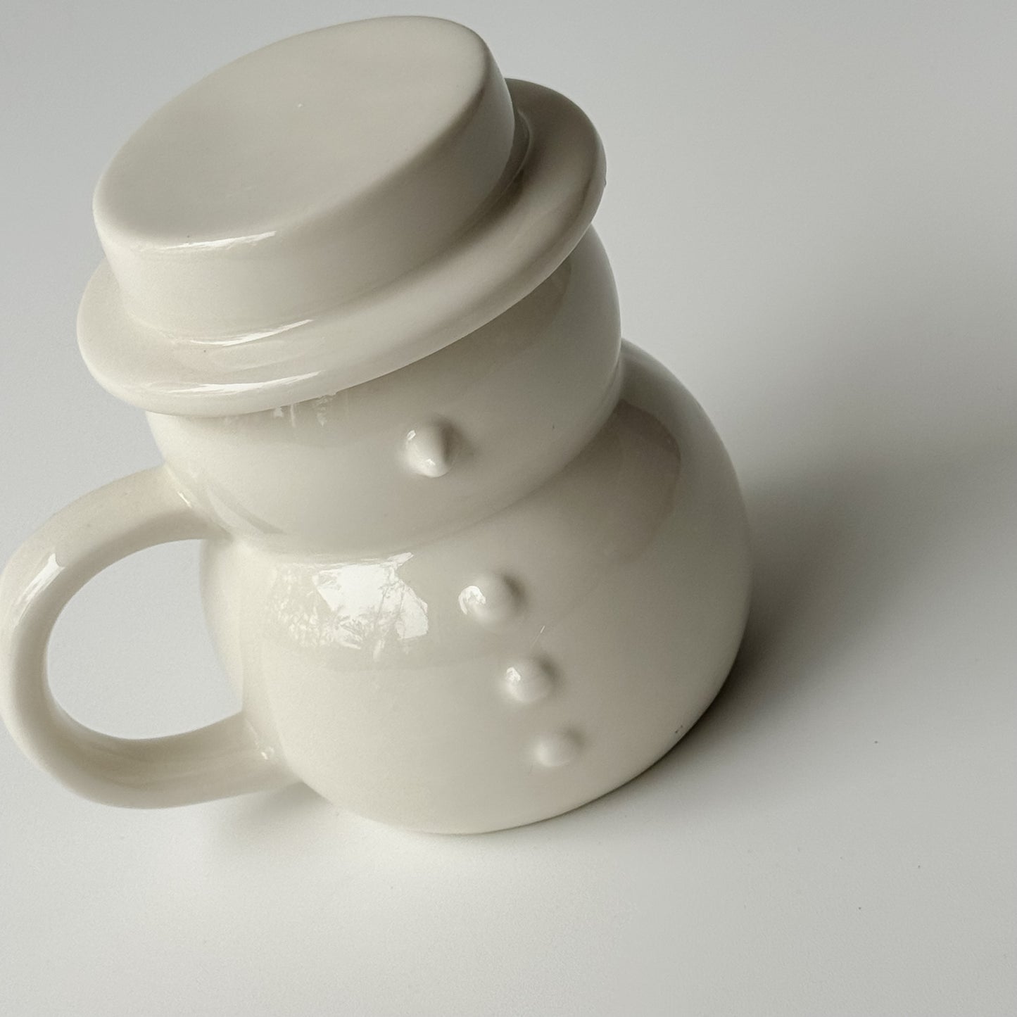 Stoneware Snowman Mug w/ Lid