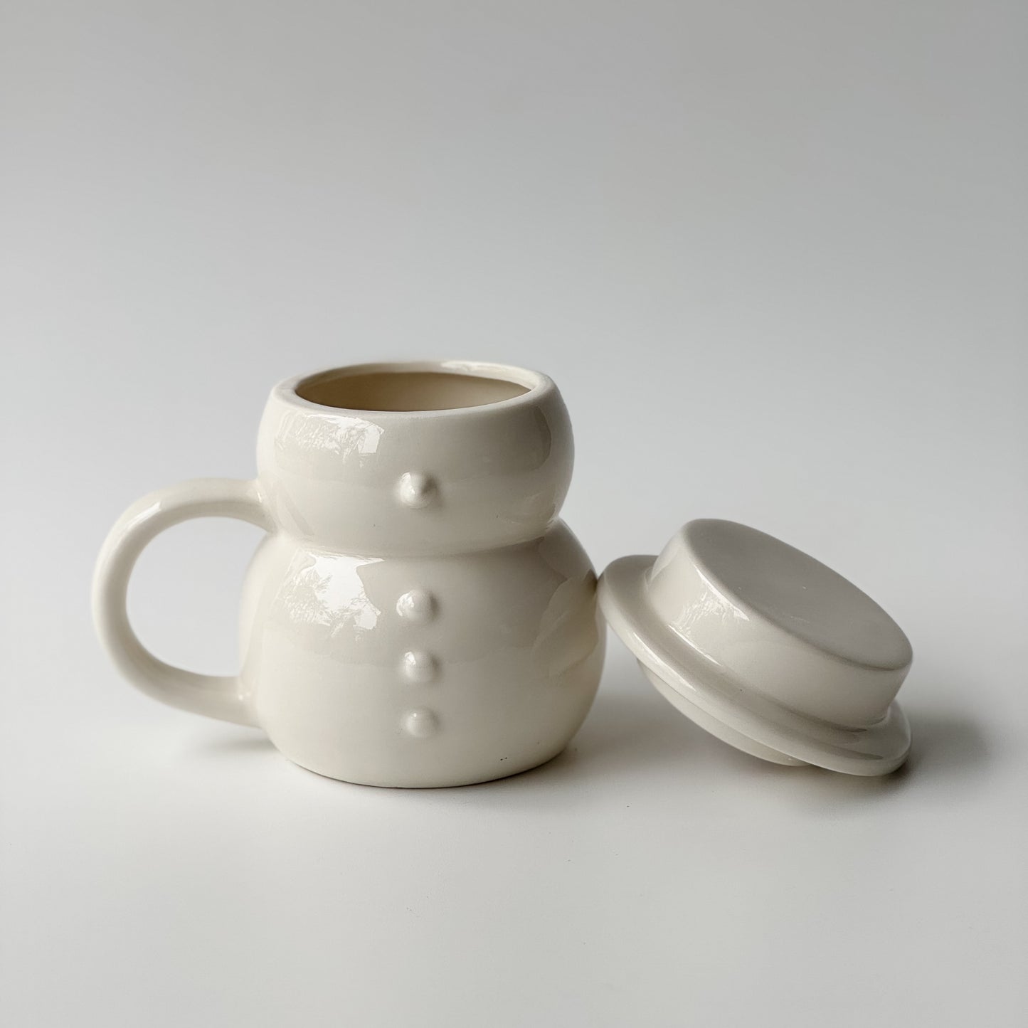 Stoneware Snowman Mug w/ Lid