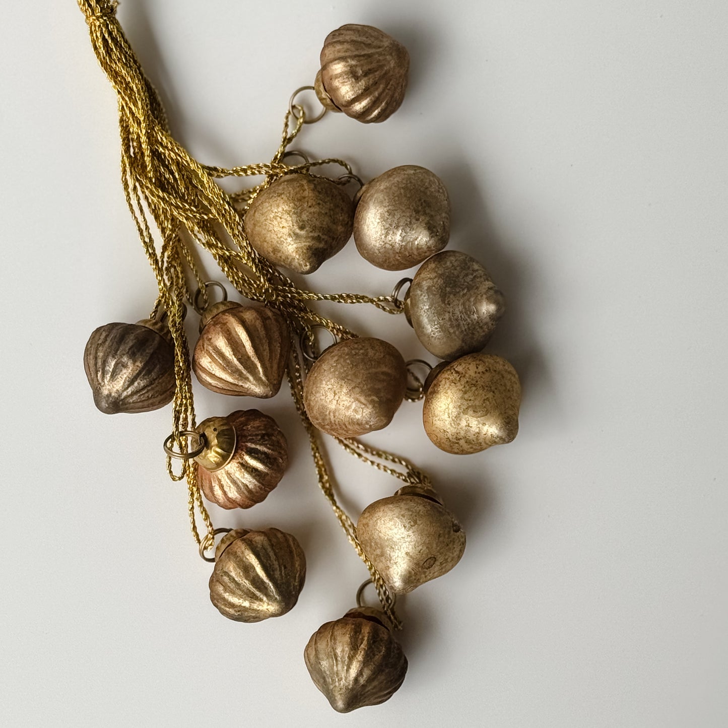 Brushed Gold Glass Ornament Cluster