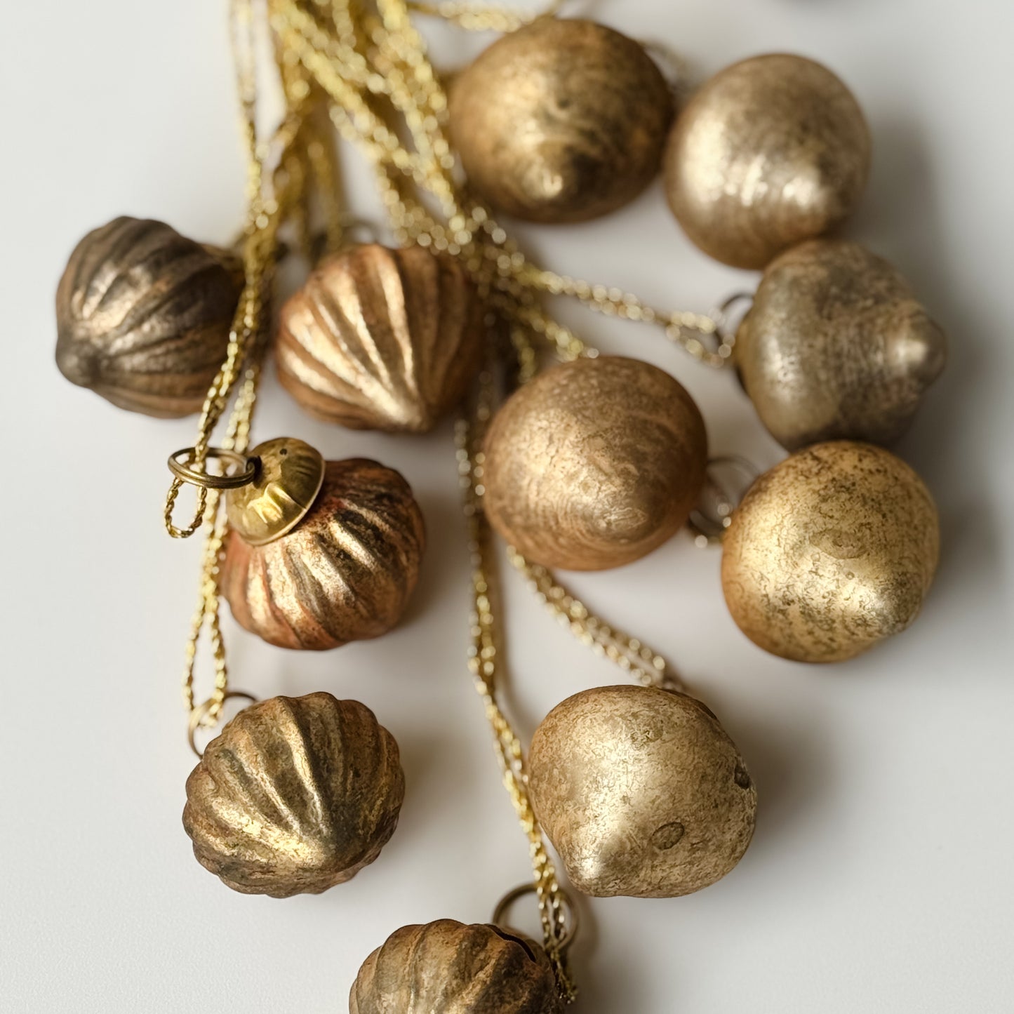 Brushed Gold Glass Ornament Cluster