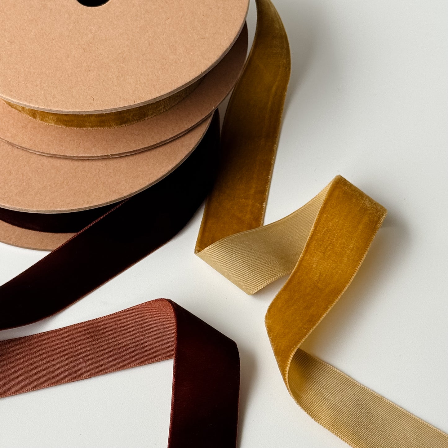 Velvet Ribbon | Antique Gold | 10 Yard Roll