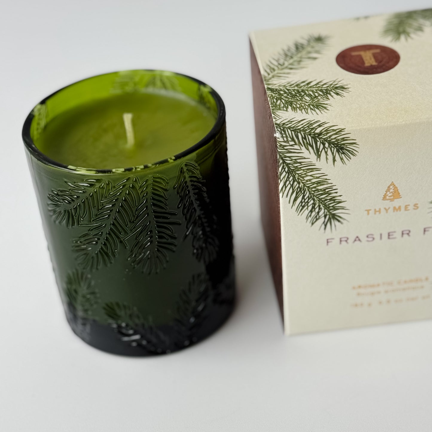 Thymes Frasier Fir Poured Candle | Green Glass