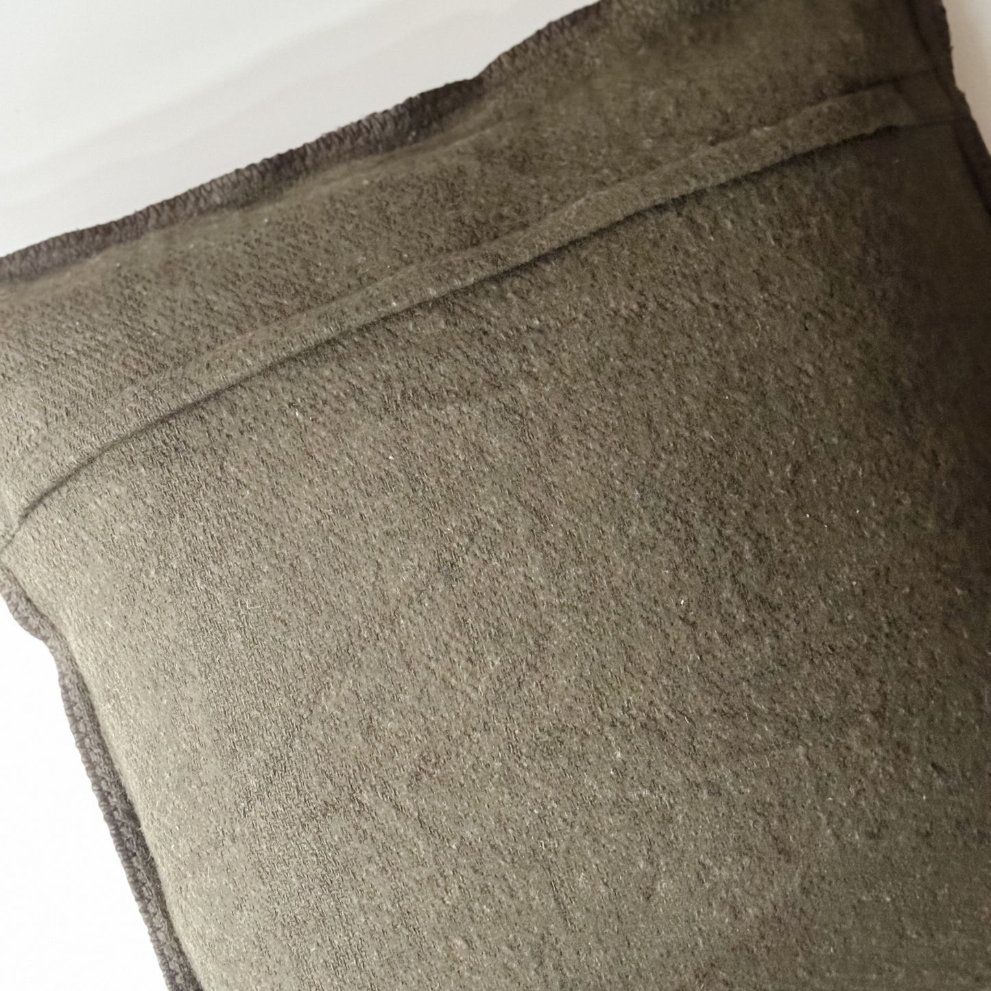 Swiss Cross Wool Blend Pillow | Olive