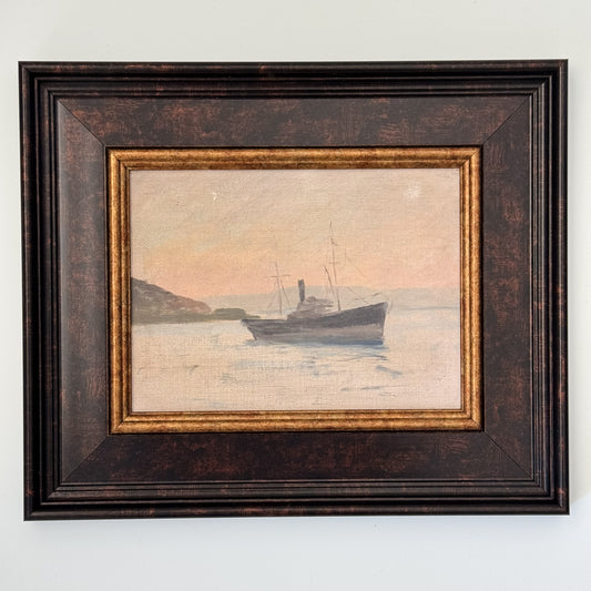 Antique-Style Framed Print | Ship at Sea