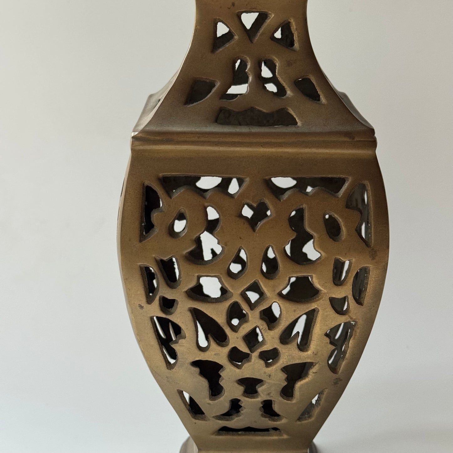 Vintage Brass Filigree Vase