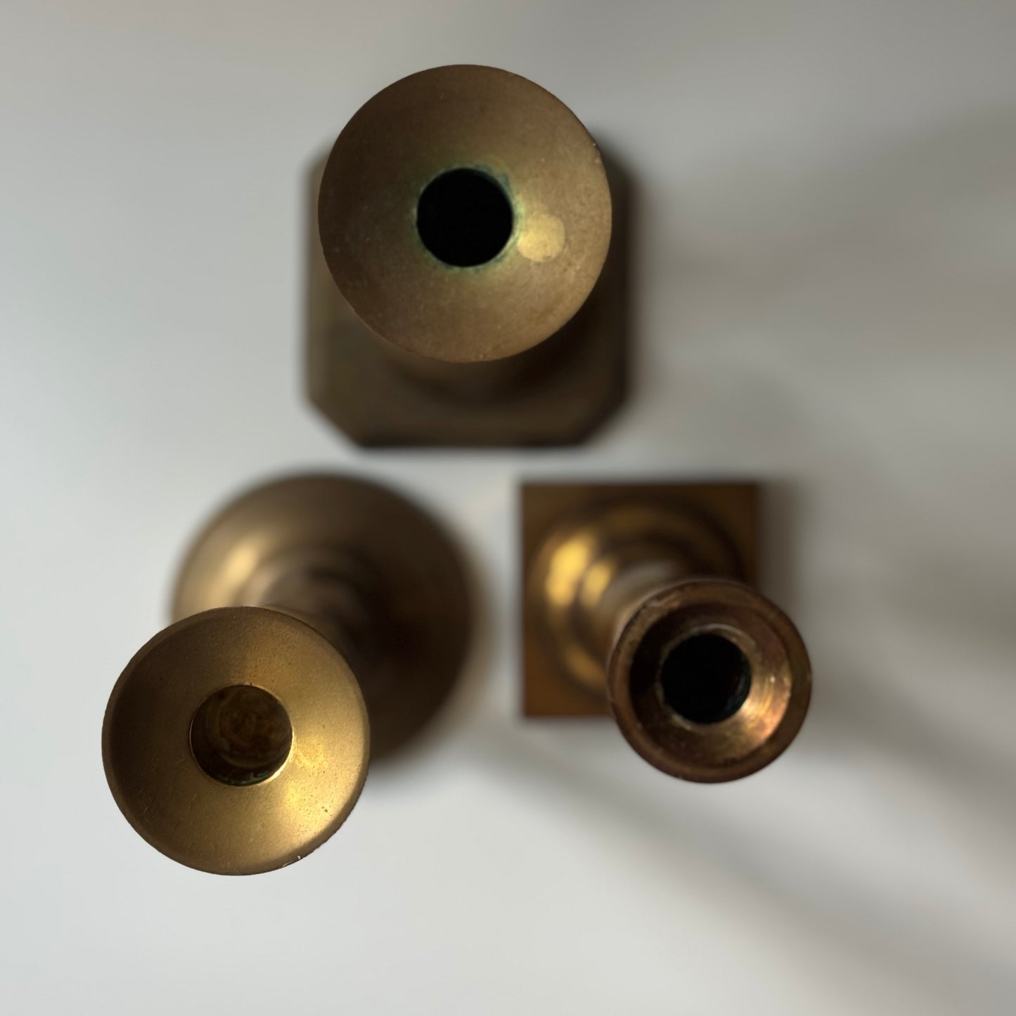 Vintage Solid Brass Candlestick Bundle | Set of 3
