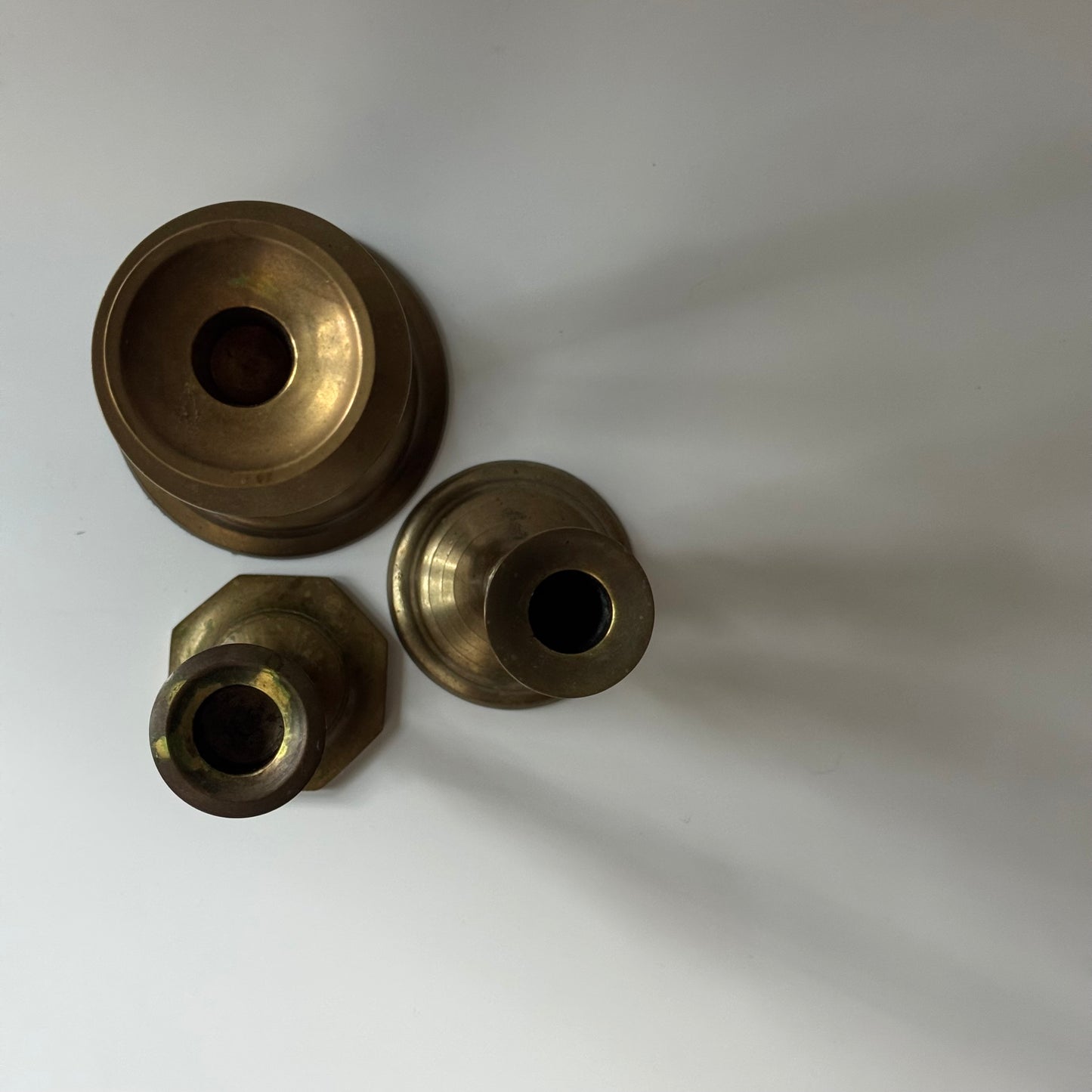 Vintage Solid Brass Candlestick Bundle | Set of 3