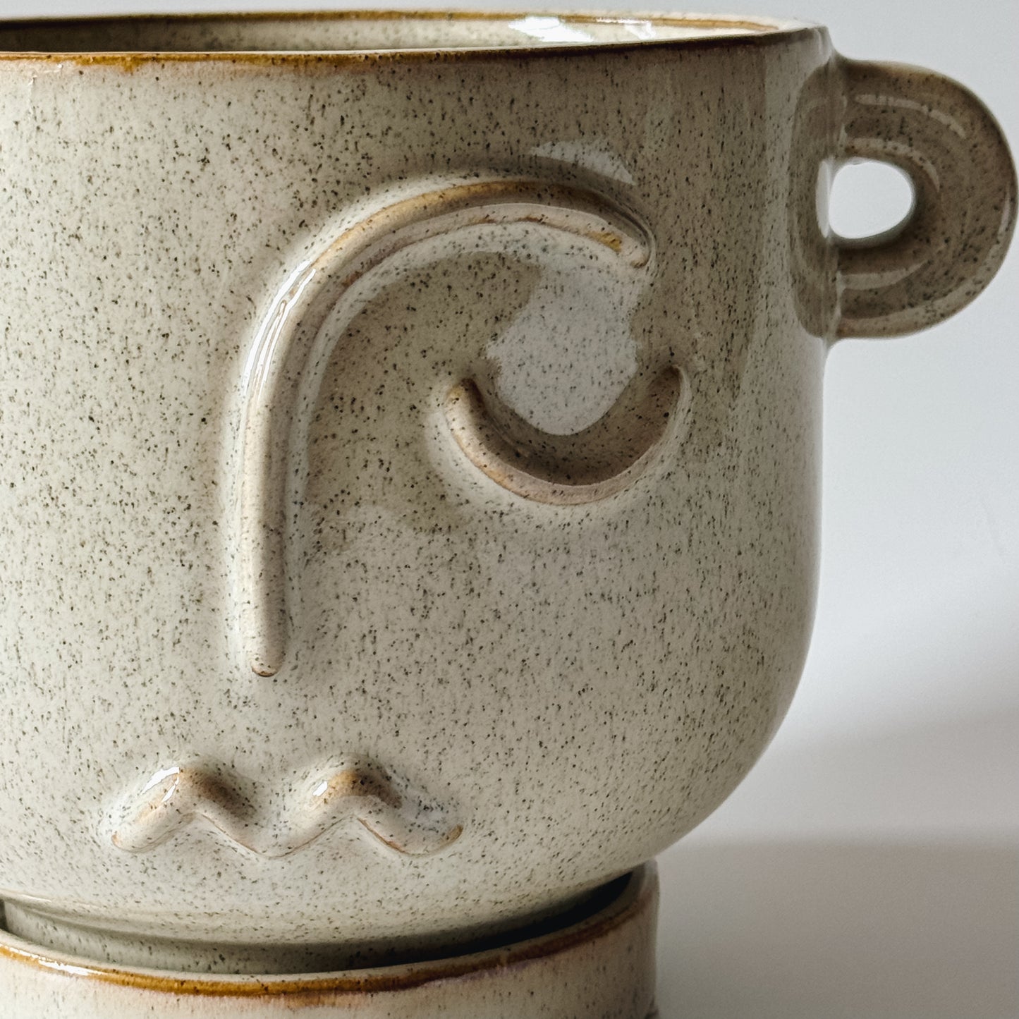 Let's Face It Stoneware Planter + Saucer