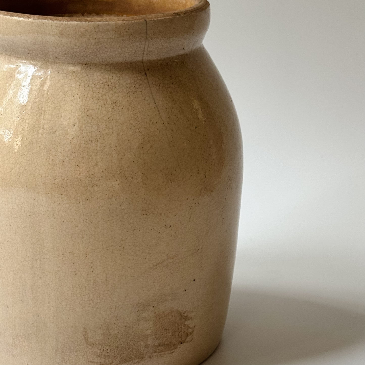 Vintage Cream Stoneware Jug & Vase