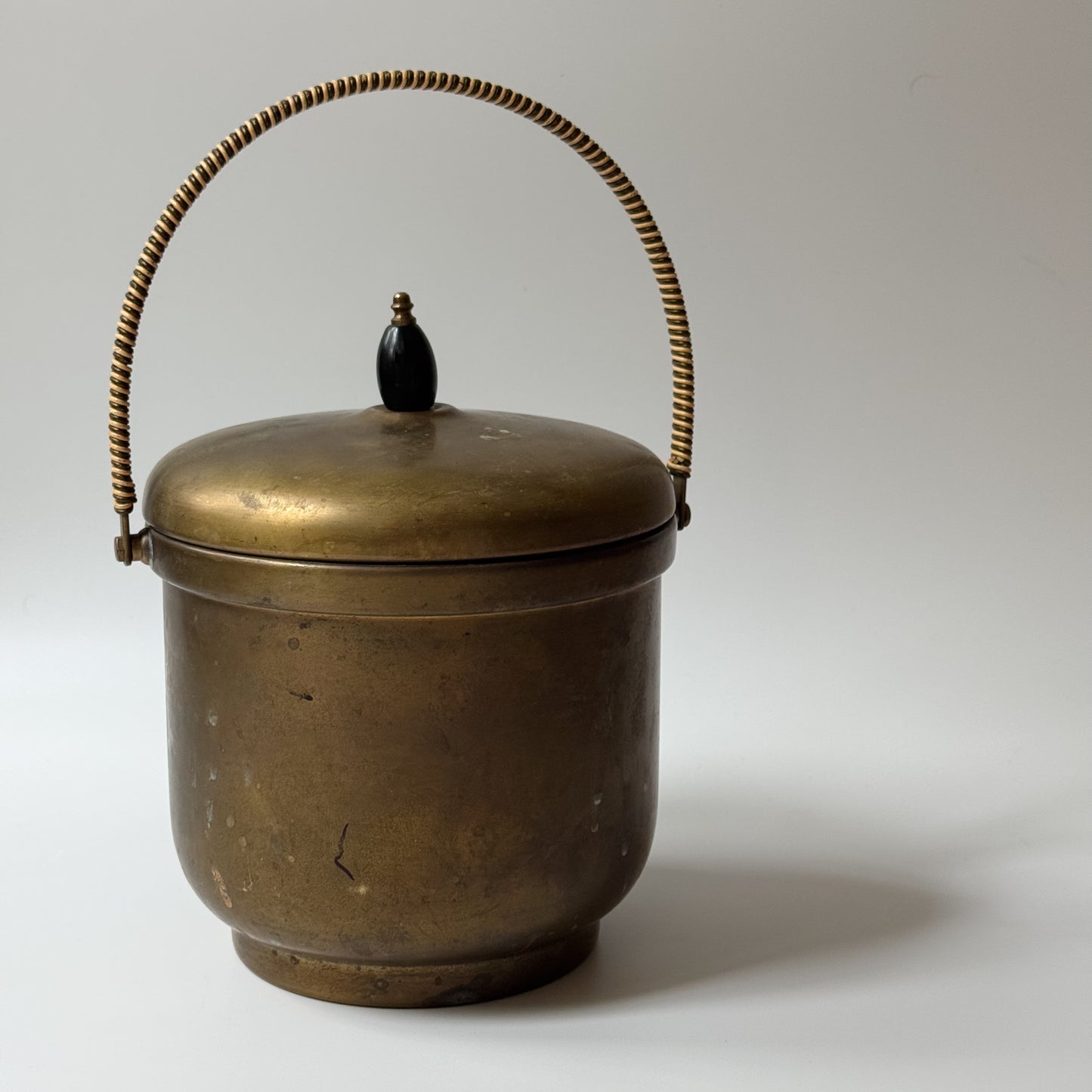 Vintage Brass & Glass Ice Bucket