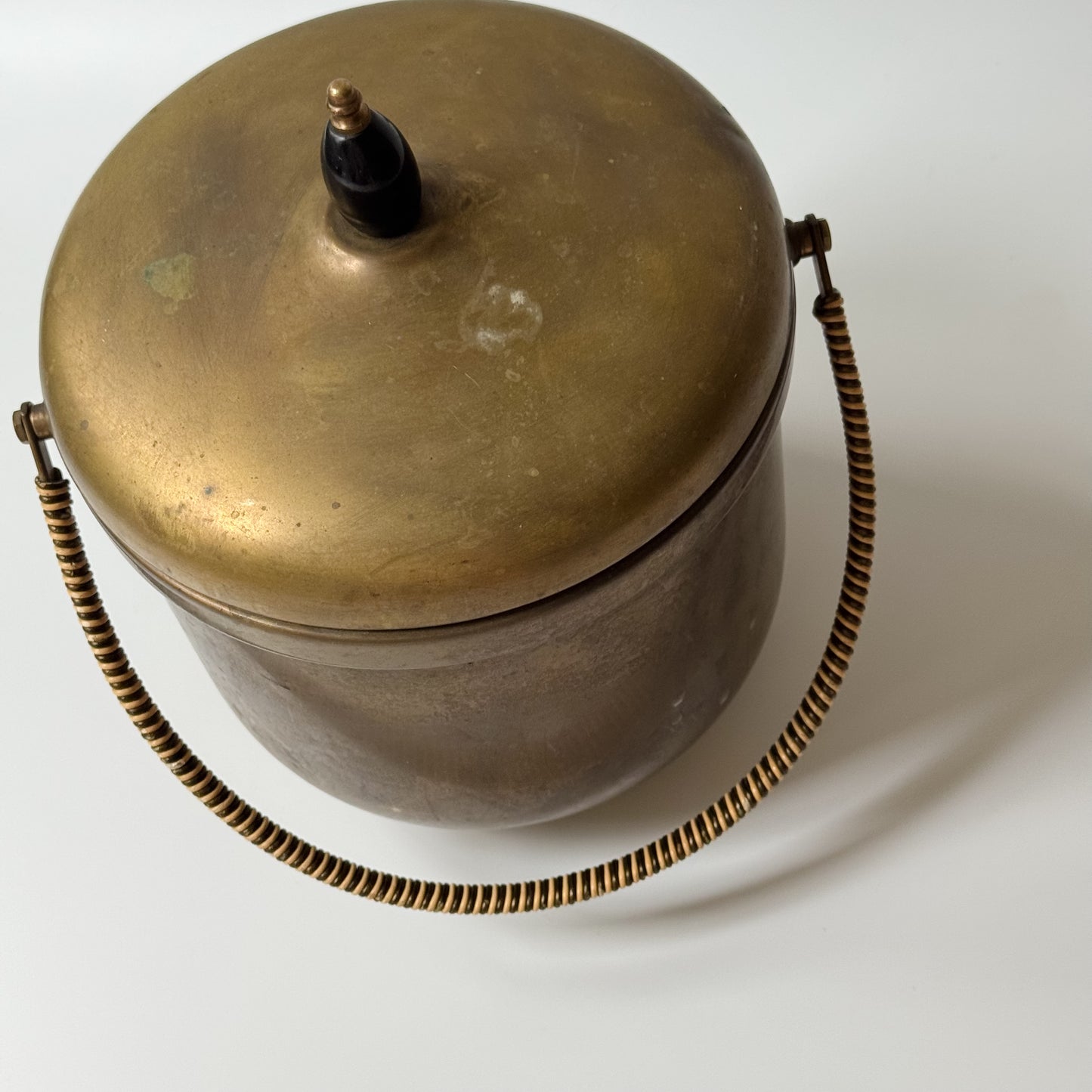 Vintage Brass & Glass Ice Bucket