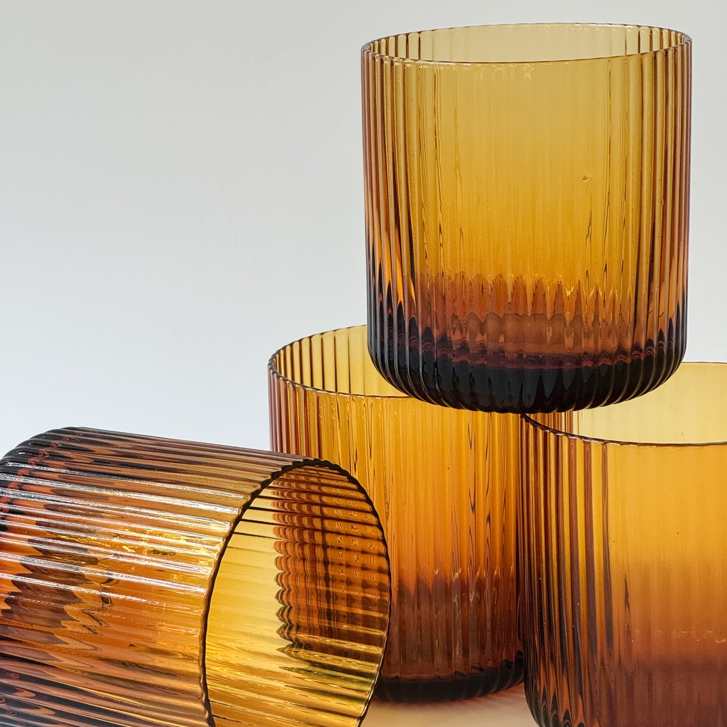 Fluted Amber Glass | 12oz