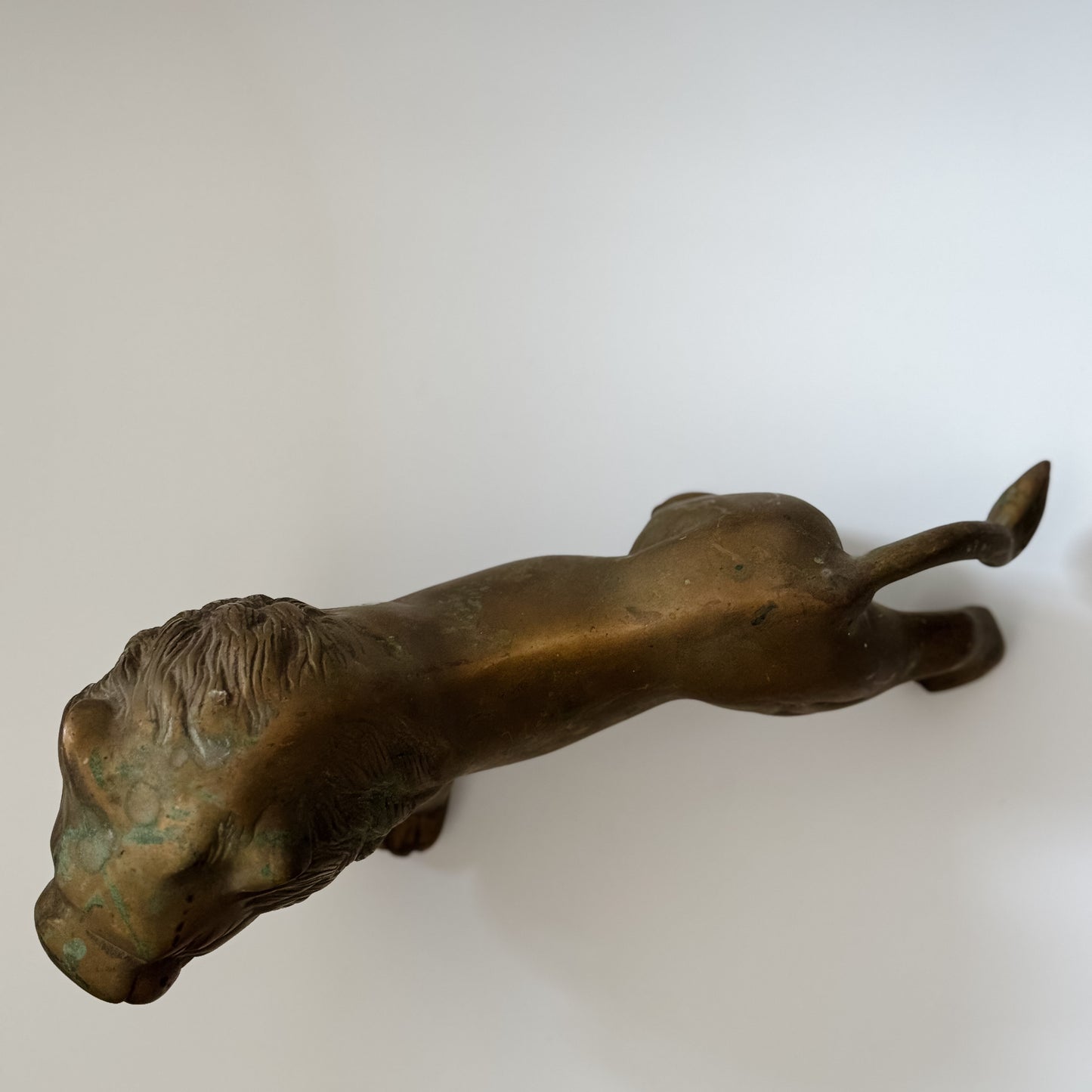 Vintage Large Brass Standing Lion