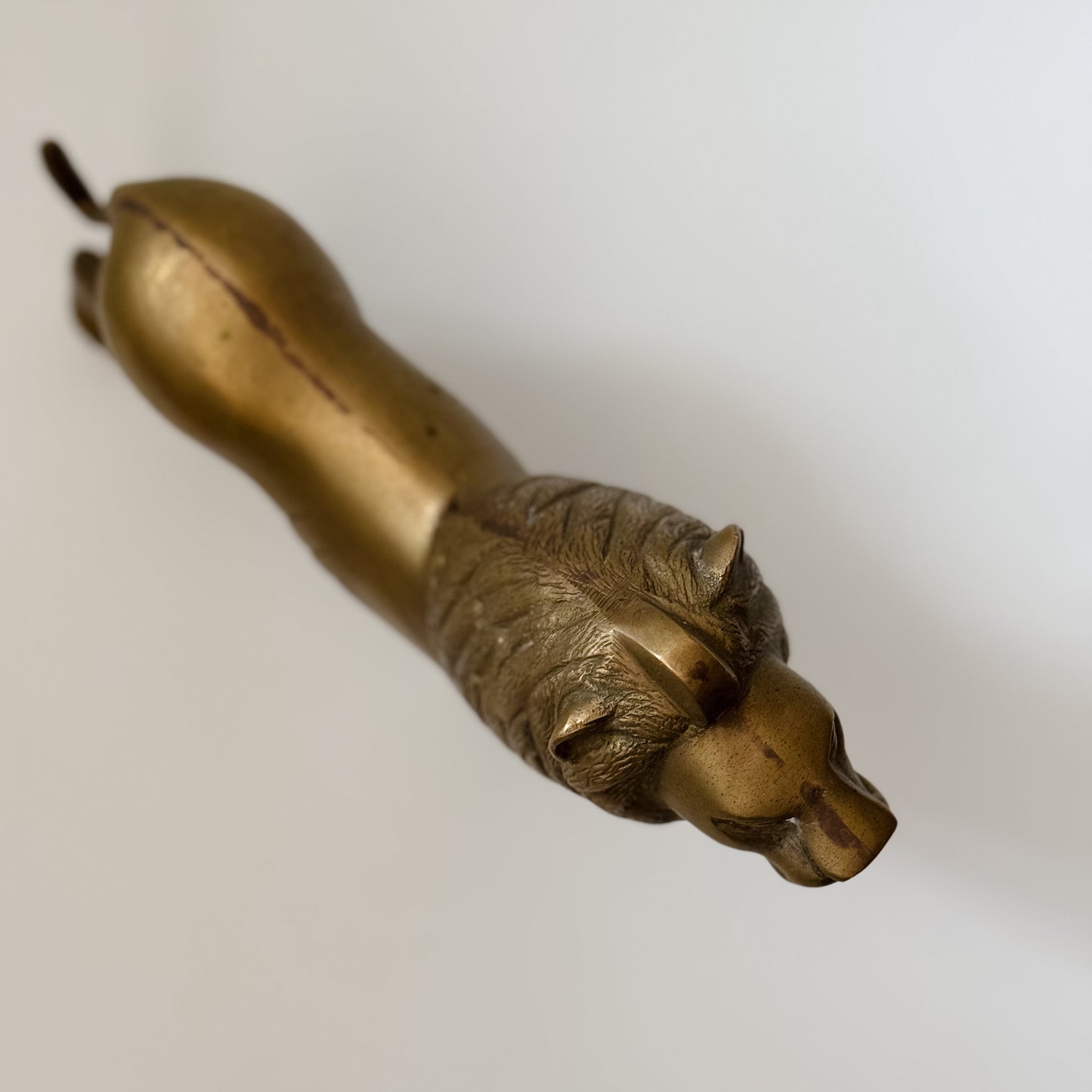 Vintage Brass Standing Lion