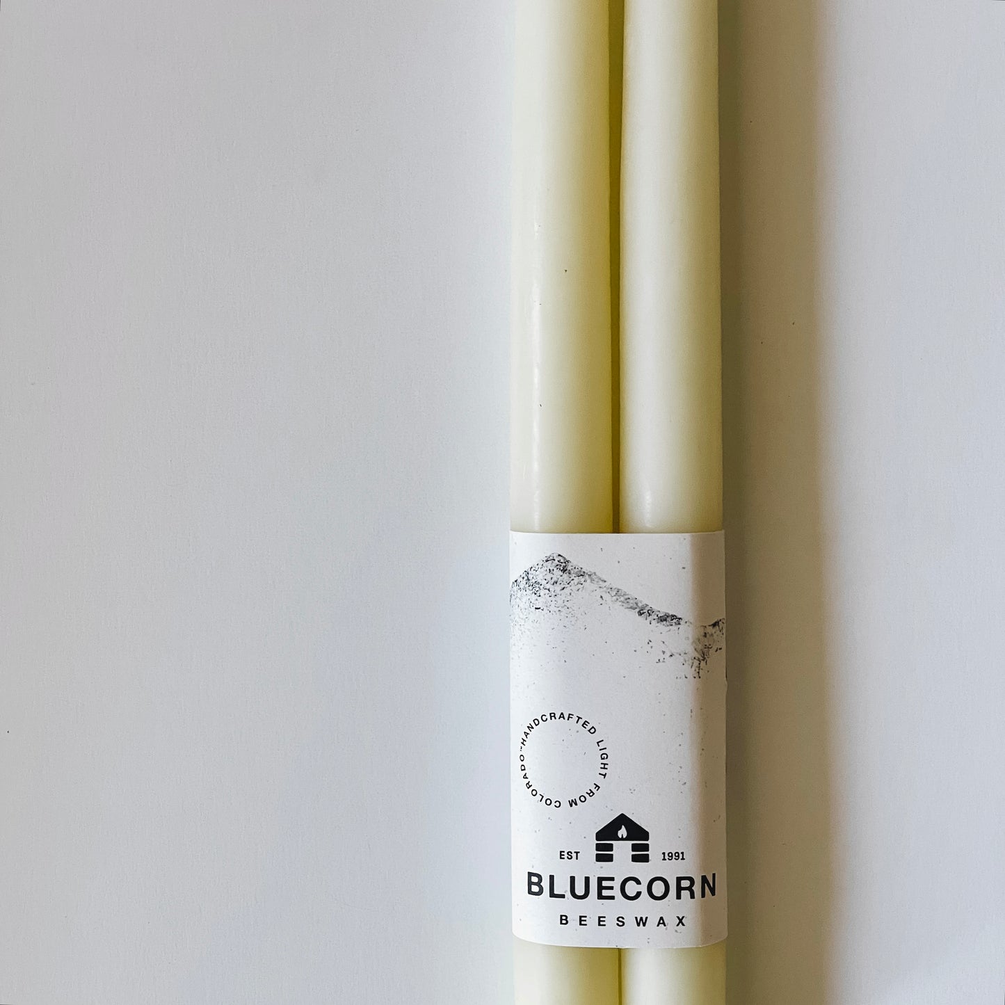 Hand-Dipped Beeswax Taper Candles | 12" Ivory