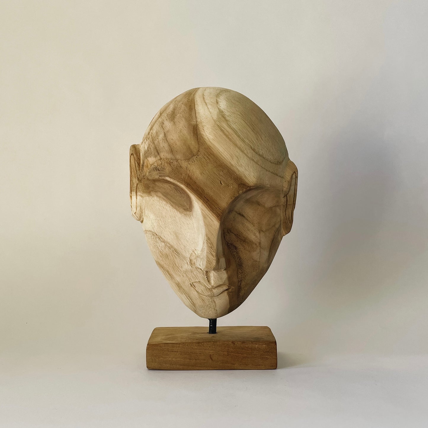 Hand-Carved Teakwood Scandi Sculpture