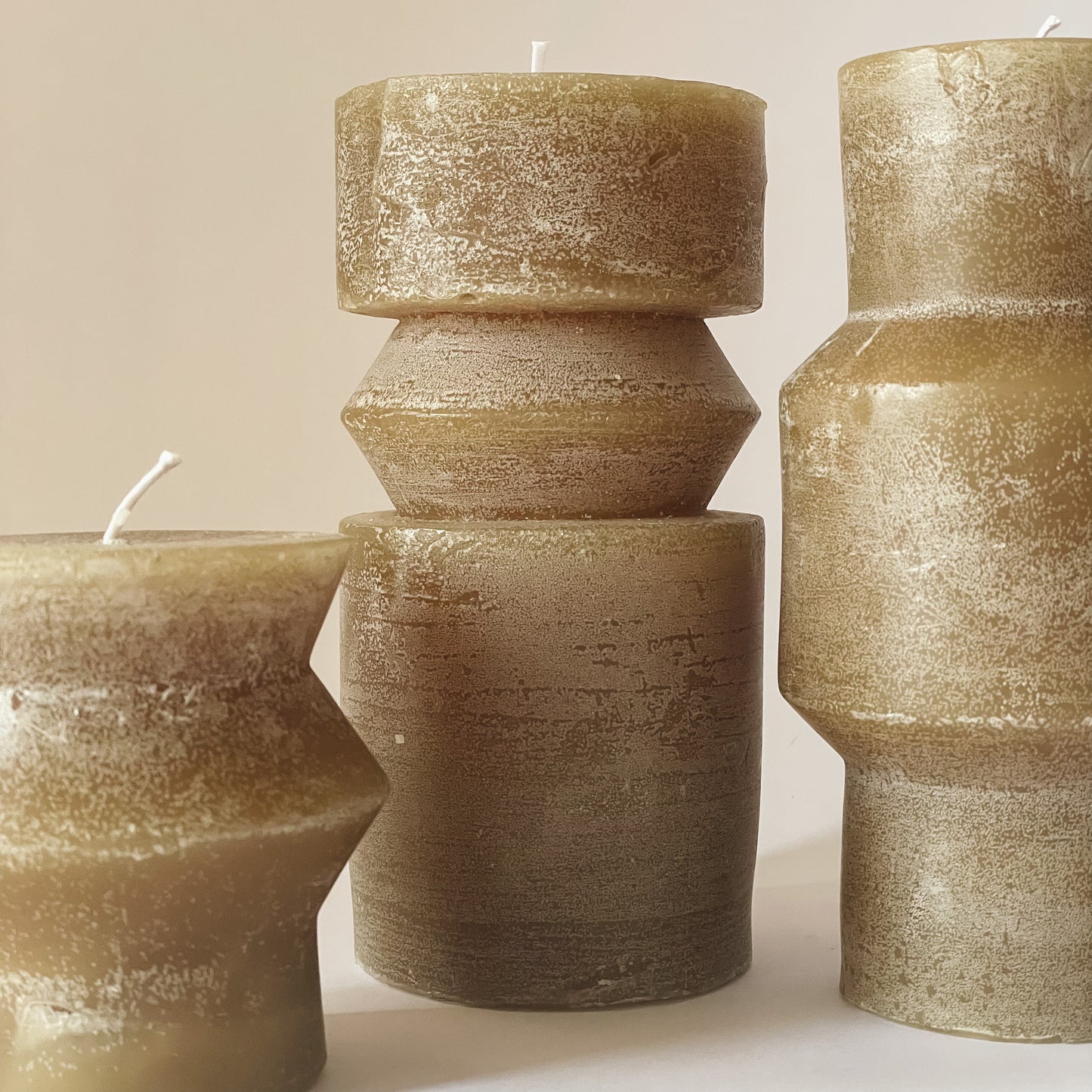 Modern Stacked Pillar Candle | Lg