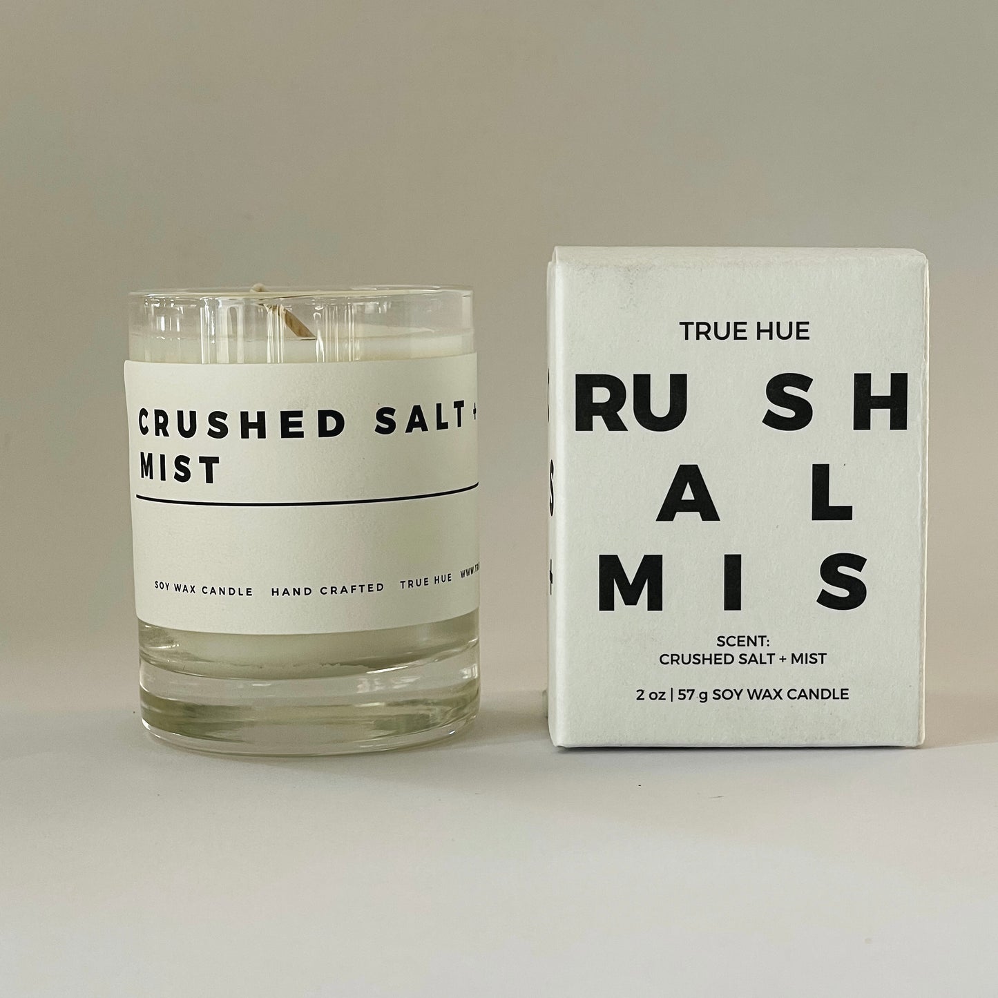 True Hue Mini Soy Wax Candle | Crushed Salt + Mist