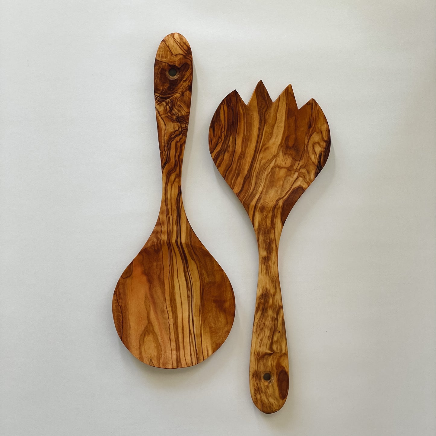 Natural Olive Wood Salad Servers | Set of 2