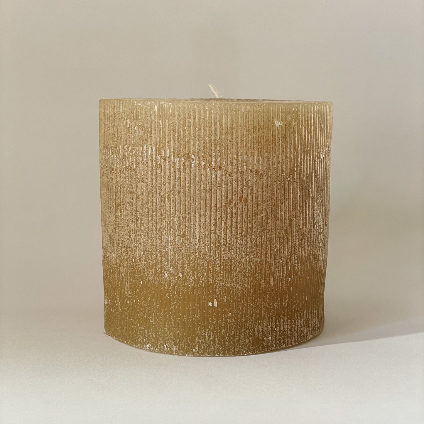 Ivory Pleated Pillar Candle | Lg