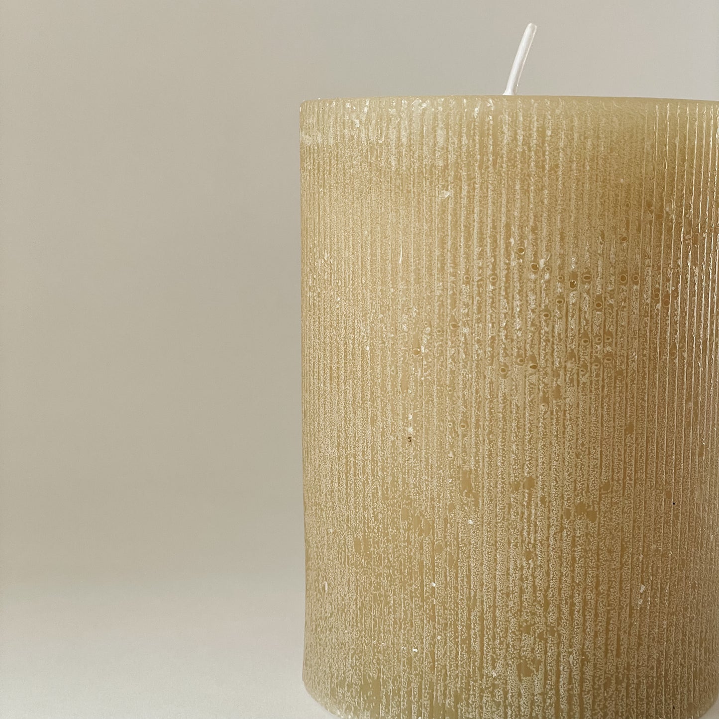 Ivory Pleated Pillar Candle | Sm